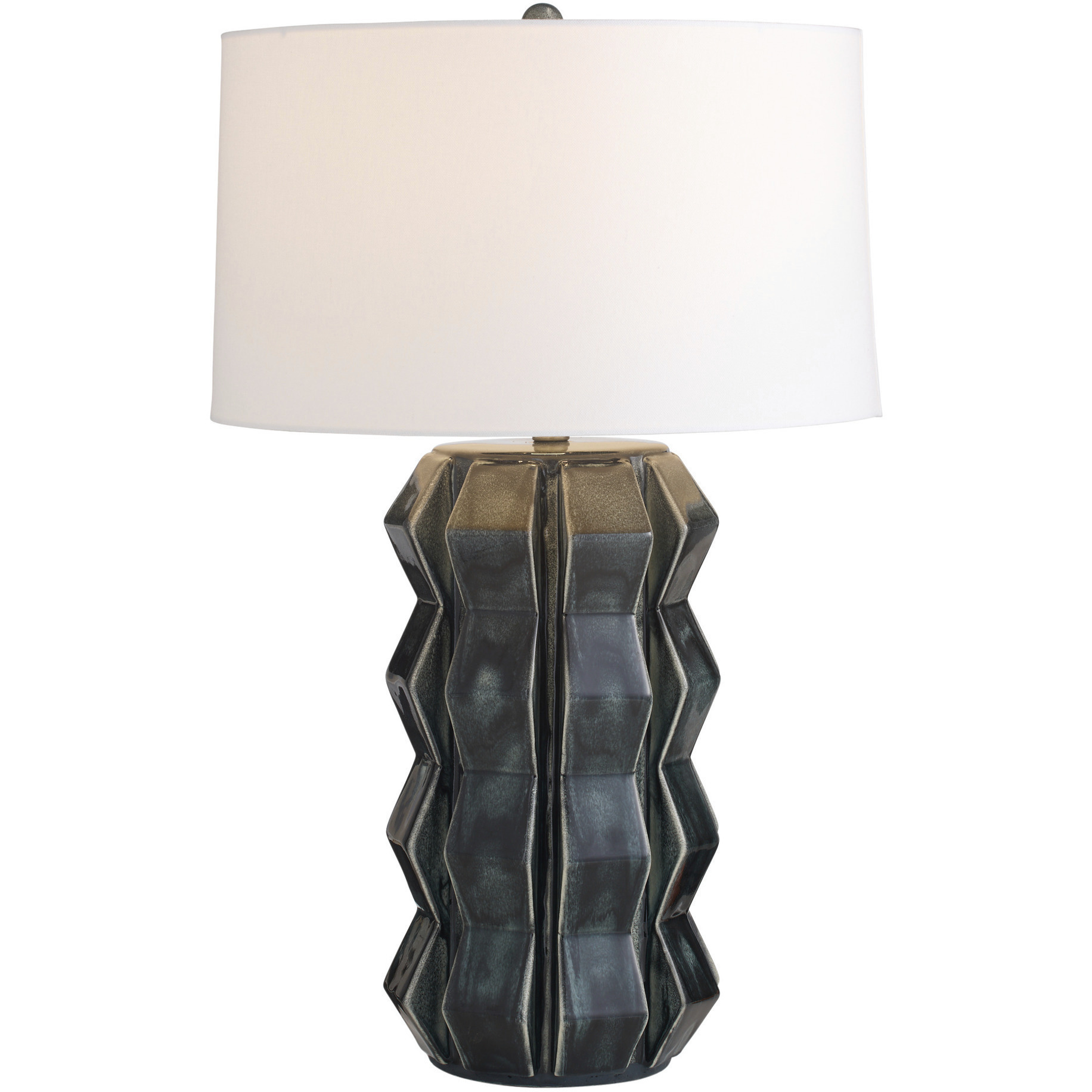Journey 30.5 inch 150 watt Ocean Reactive and Antique Brass Table Lamp Portable Light