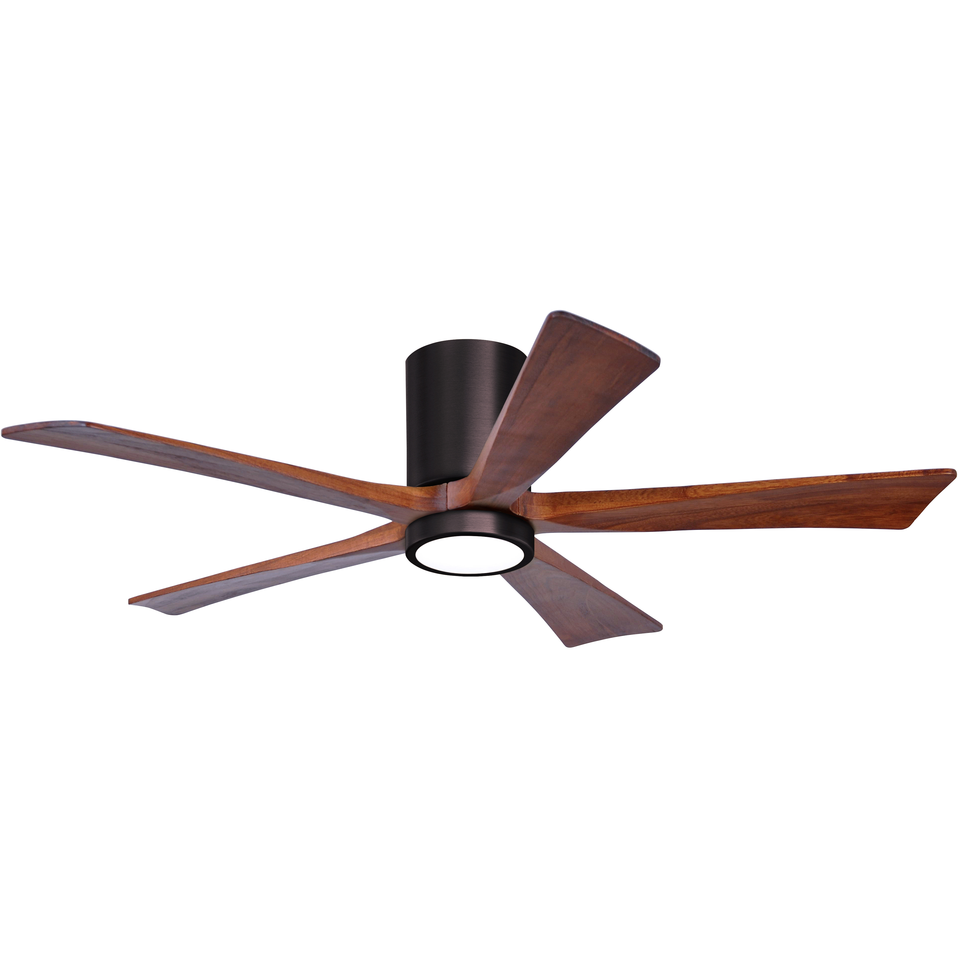 Atlas Irene-5HLK 52 inch Brushed Bronze with Walnut Tone Blades Flush Mount Paddle Fan