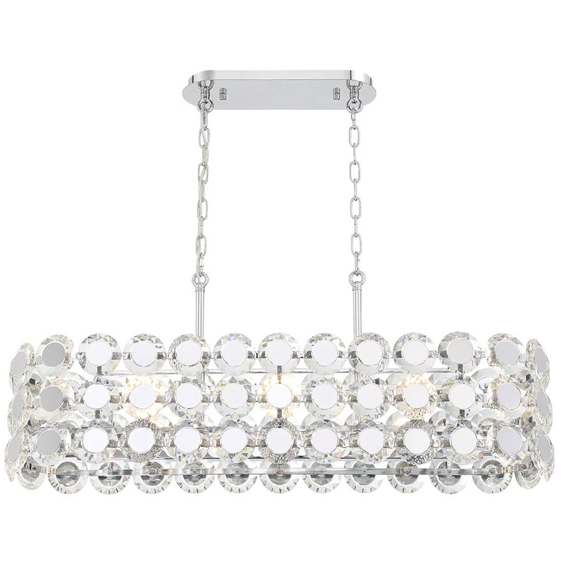 Perrene Linear Chandelier Ceiling Light in Chrome