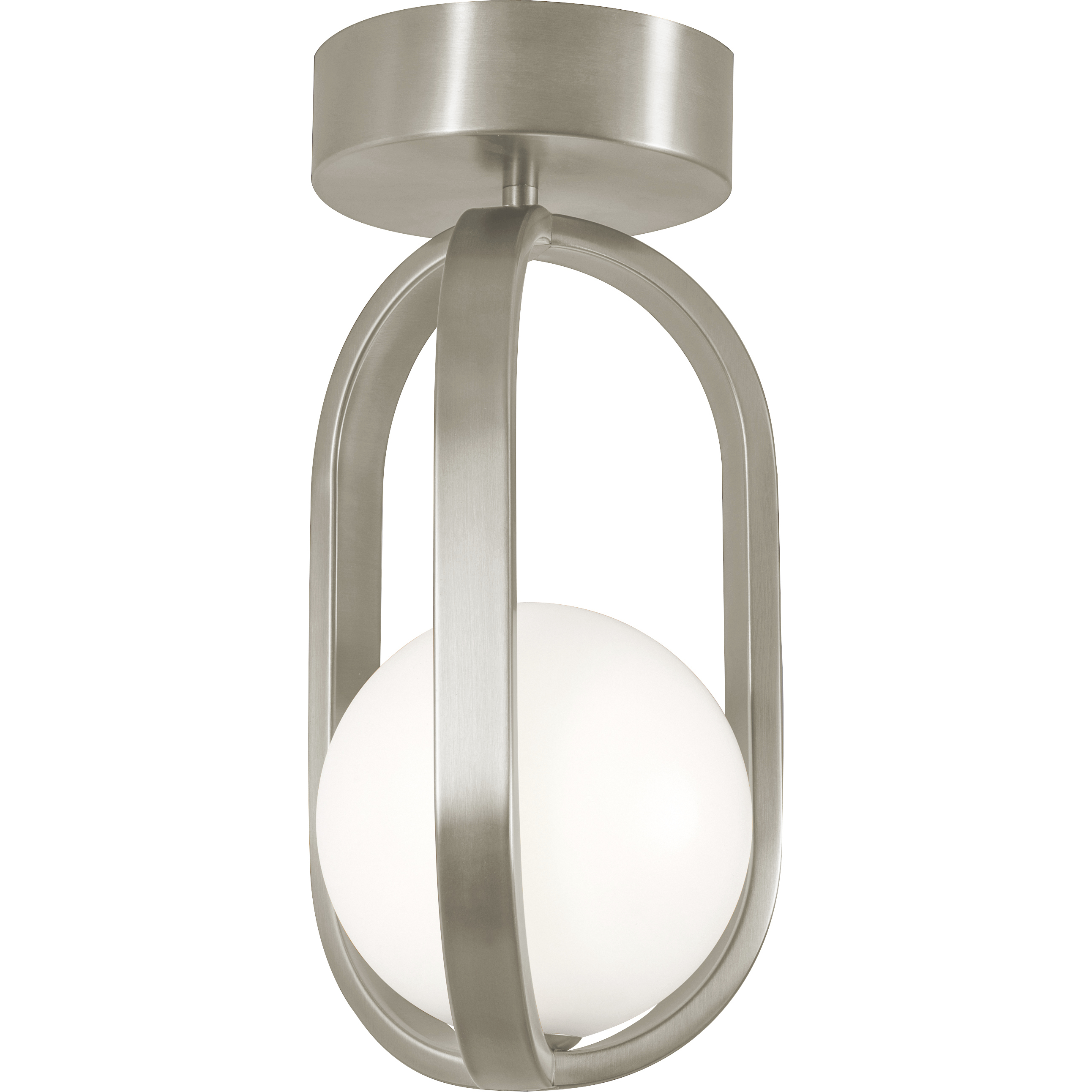 Milan LED 7.38 inch Satin Nickel Semi Flush Mount Ceiling Light