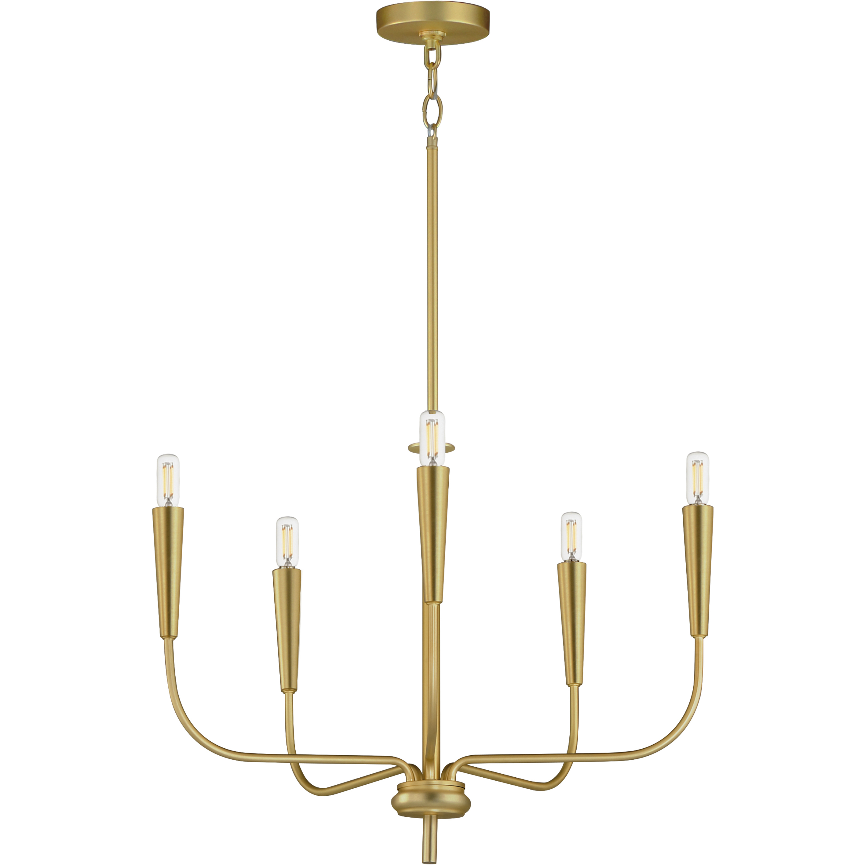 Vela 5 Light 24 inch Satin Brass Single-Tier Chandelier Ceiling Light