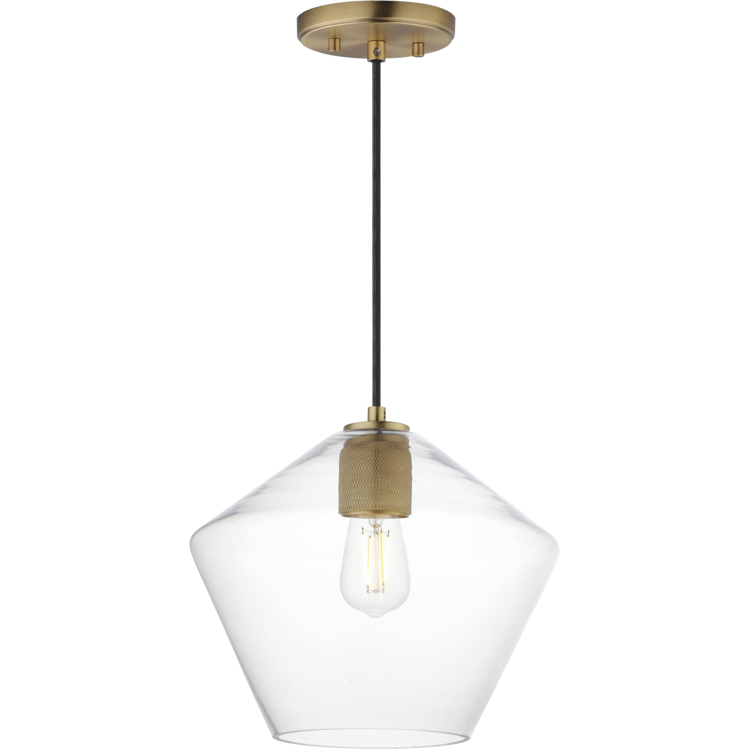 Geode 1 Light 11.75 inch Natural Aged Brass Single Pendant Ceiling Light