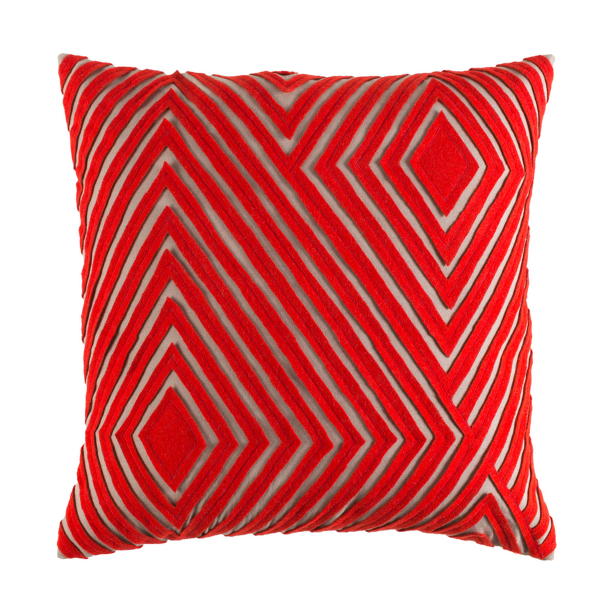 Denmark 18 X 18 inch Camel and Bright Orange Pillow