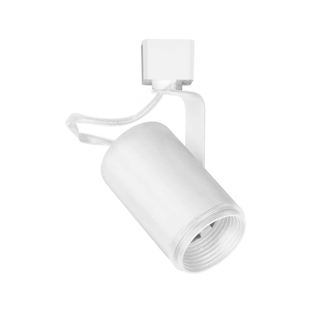 H-Type 1 Light 120V White Mini Track Head Ceiling Light, Flat Back 