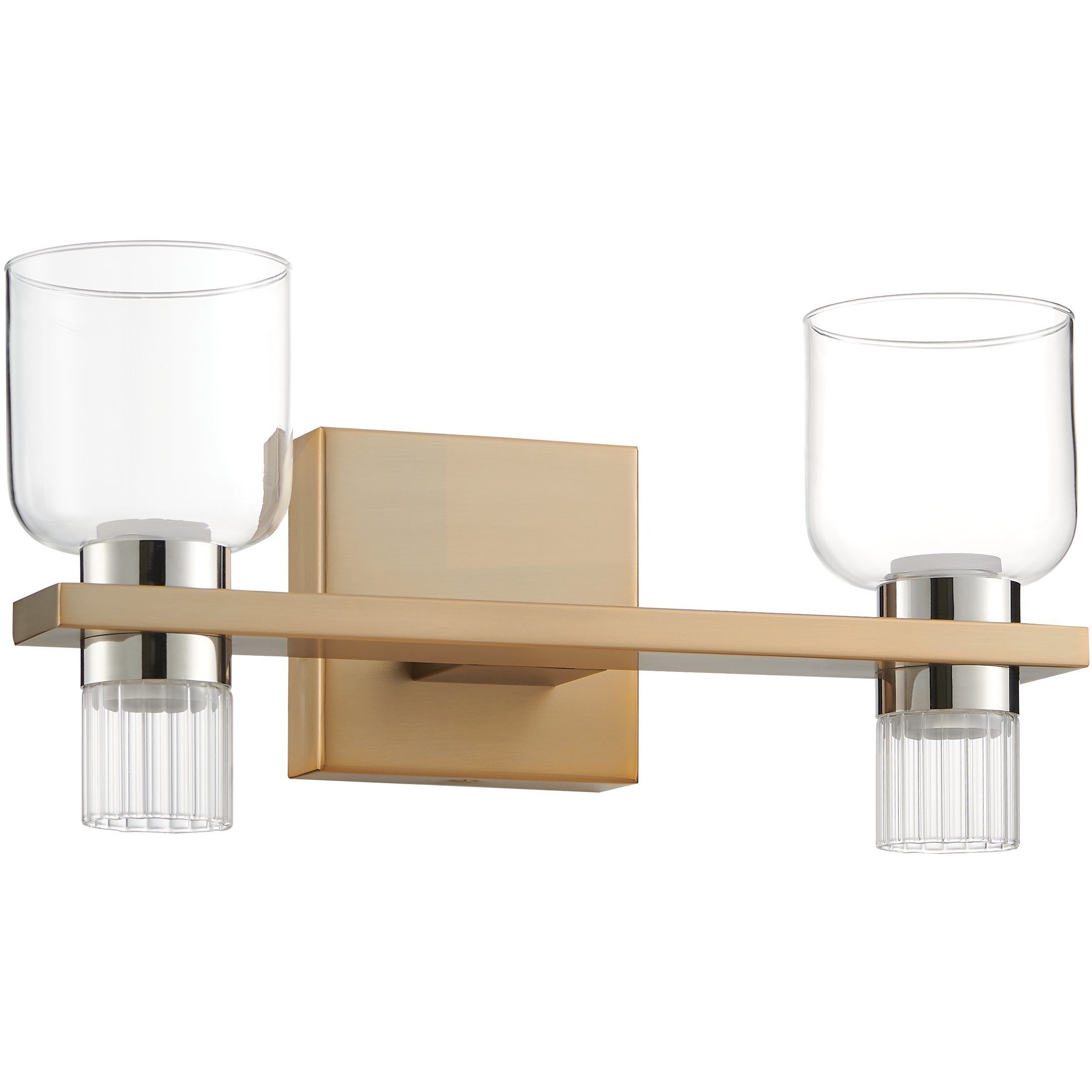 Amelia LED 15 inch Champagne Gold and Polished Nickel Vanity Light Wall Light