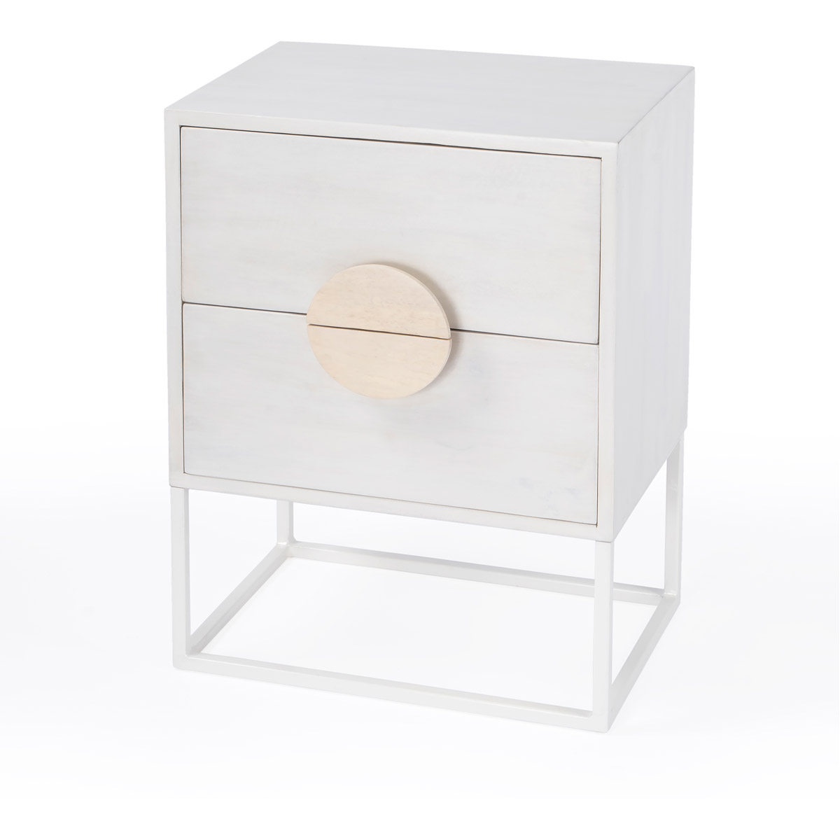 Lennasa 2 drawers Nightstand in White