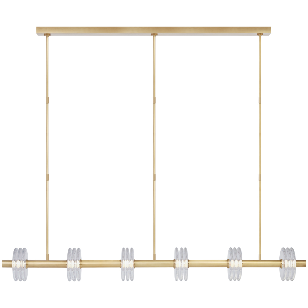 Kelly by Kelly Wearstler Laurel 6 Light 72 inch Natural Brass Linear Chandelier Ceiling Light