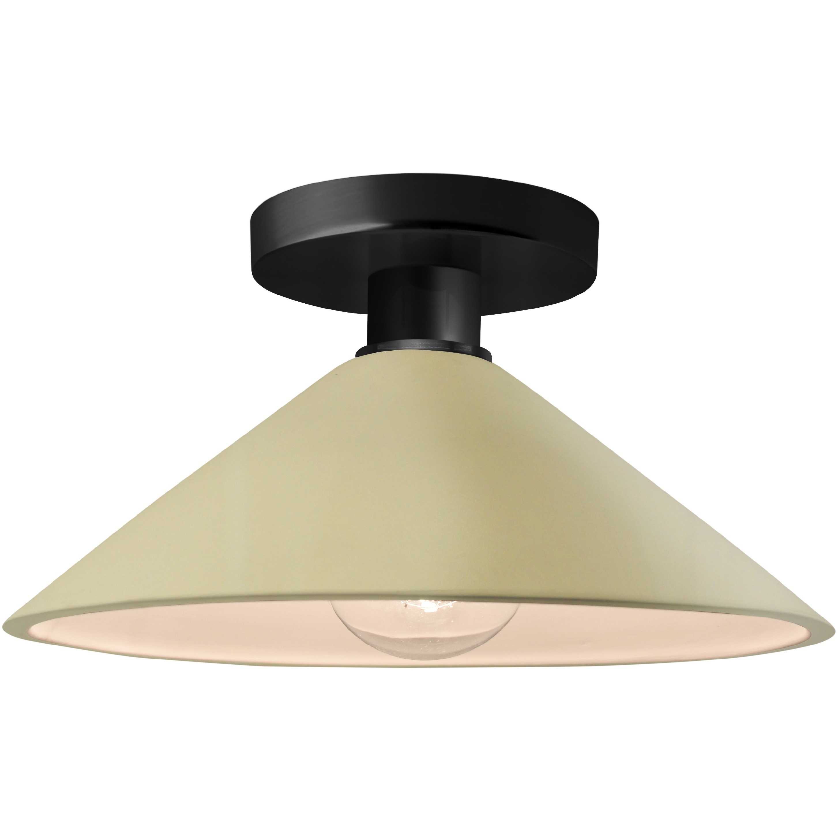 Radiance LED 11.75 inch Vanilla Gloss and Matte Black Semi Flush Ceiling Light
