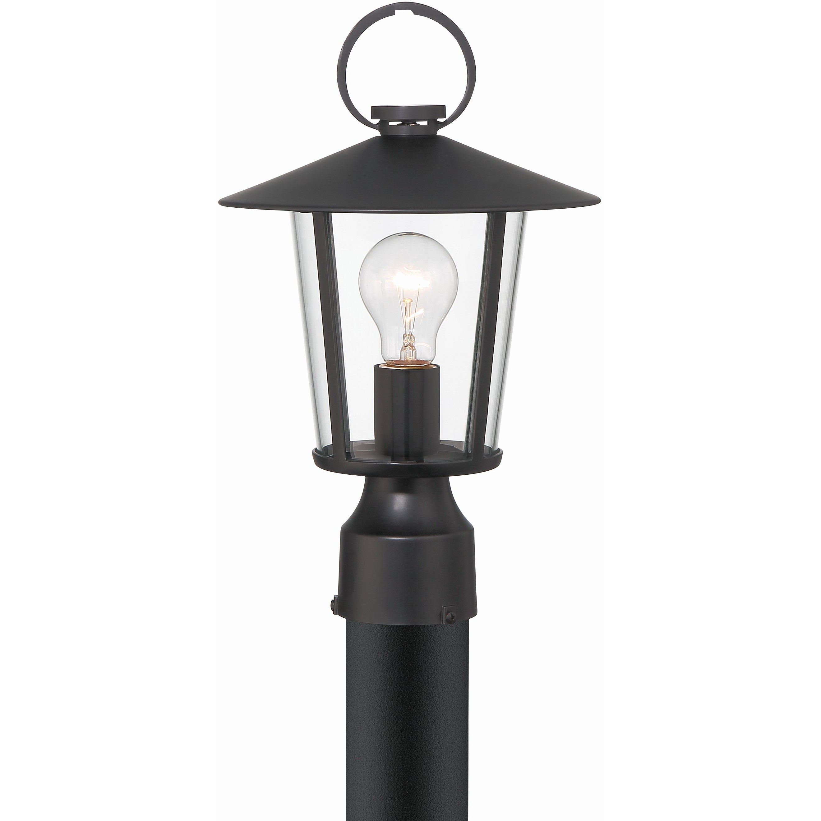 Andover 1 Light 14.5 inch Matte Black Outdoor Post in Clear