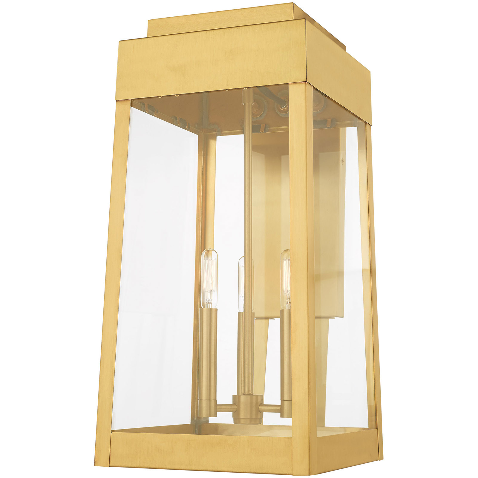 Oslo 3 Light 20 inch Satin Brass Large Outdoor Wall Lantern