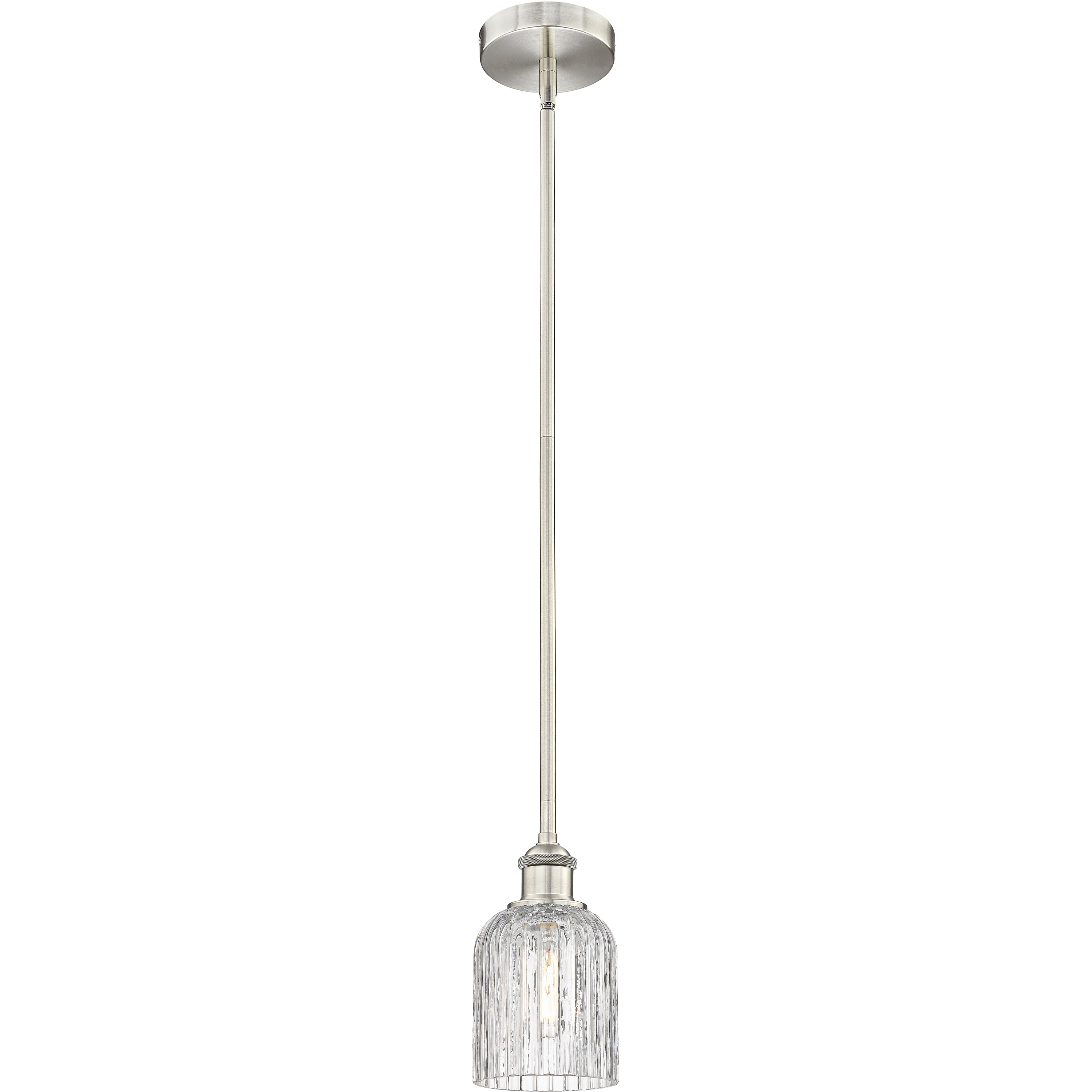 Bridal Veil 1 Light 5 inch Satin Nickel Mini Pendant Ceiling Light in Clear