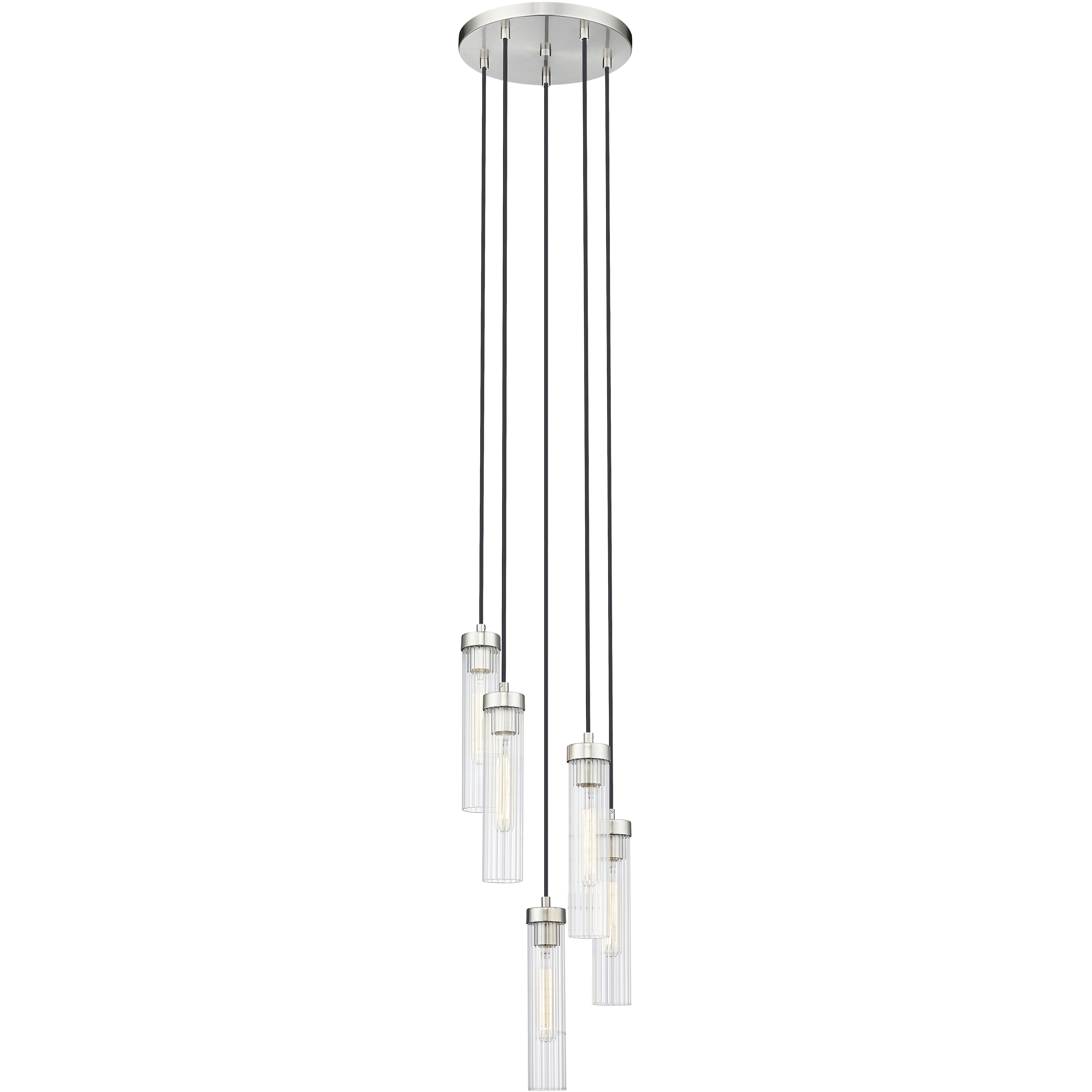 Beau 5 Light 12 inch Brushed Nickel Chandelier Ceiling Light