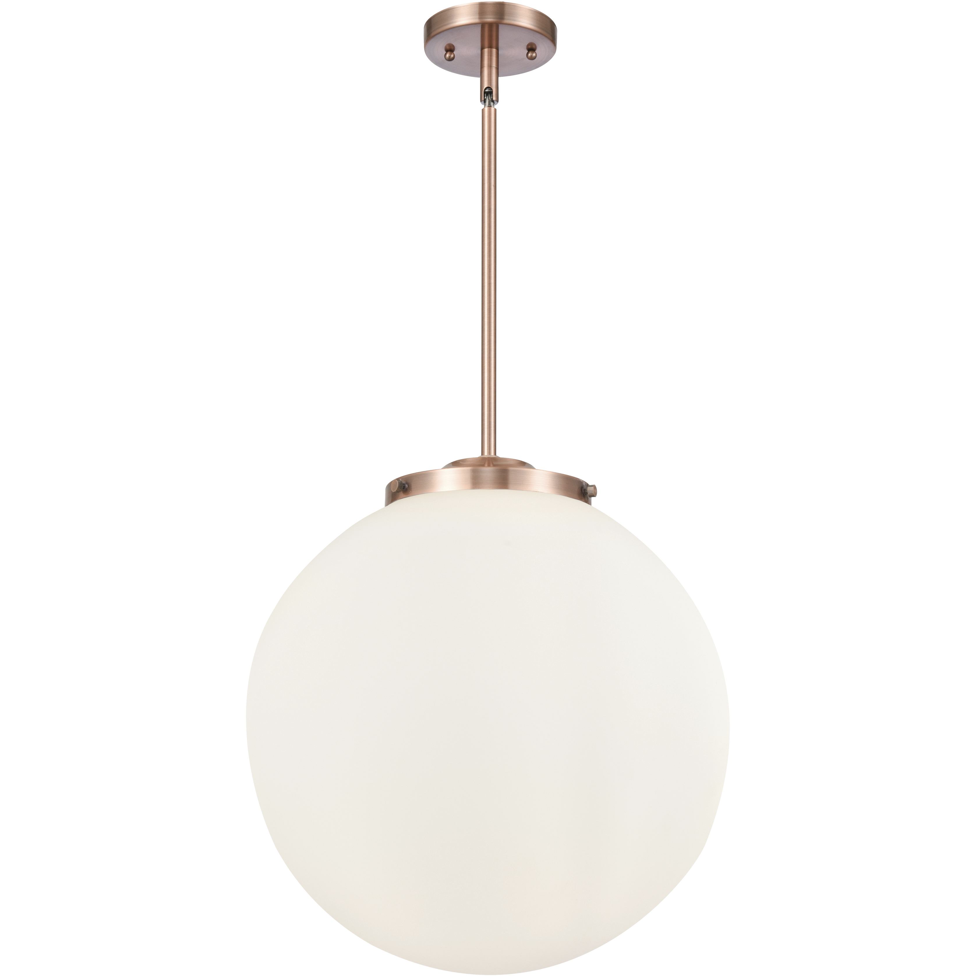 Franklin Restoration Beacon LED 16 inch Antique Copper Statement Pendant Ceiling Light in Matte White
