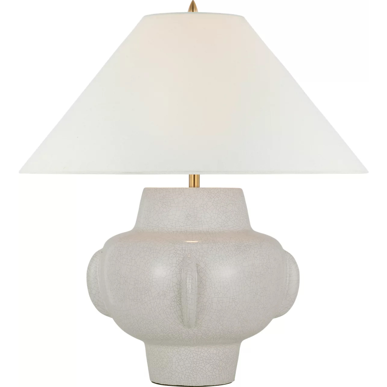 Thomas O'Brien Cap-Ferrat 26.25 inch 15 watt White Crackle Table Lamp Portable Light in Linen