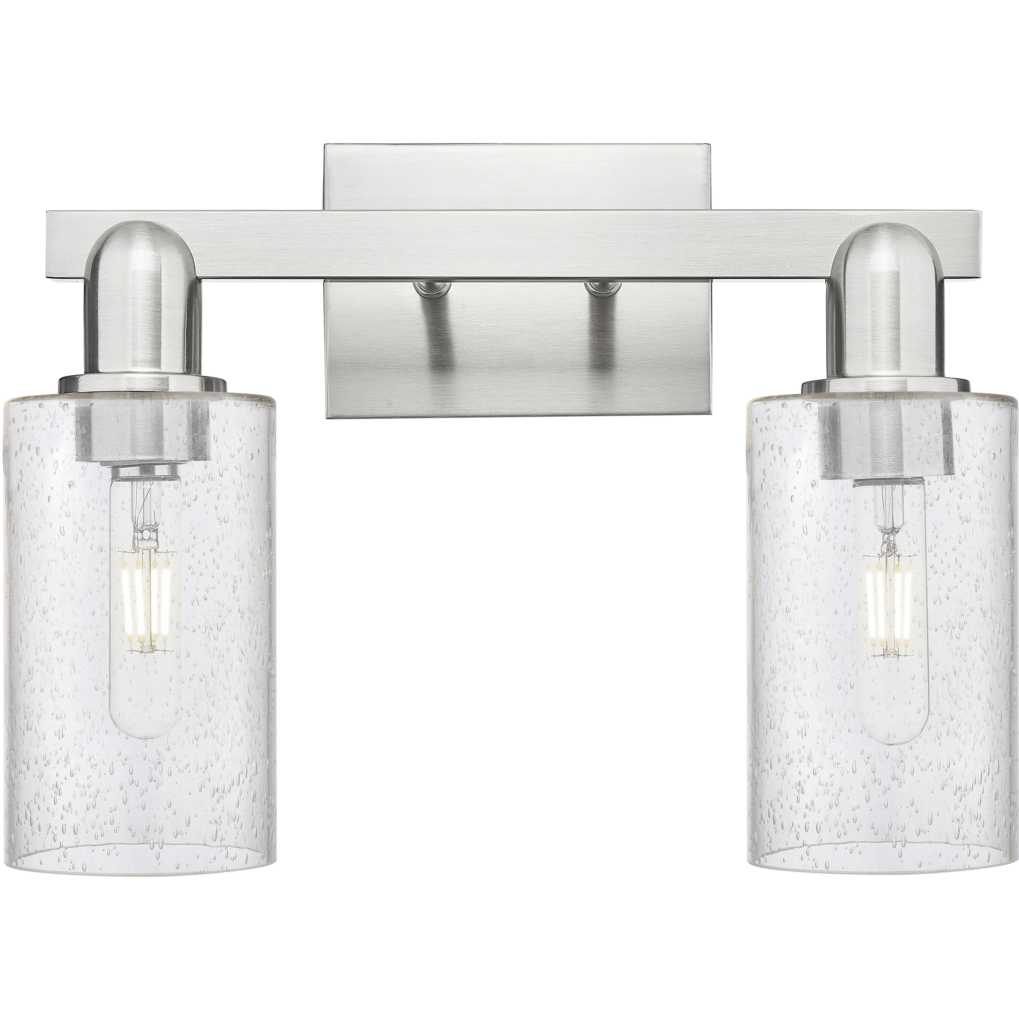 Arcadia Clymer 2 Light 14.88 inch Brushed Satin Nickel Bath Vanity Light Wall Light in Seedy