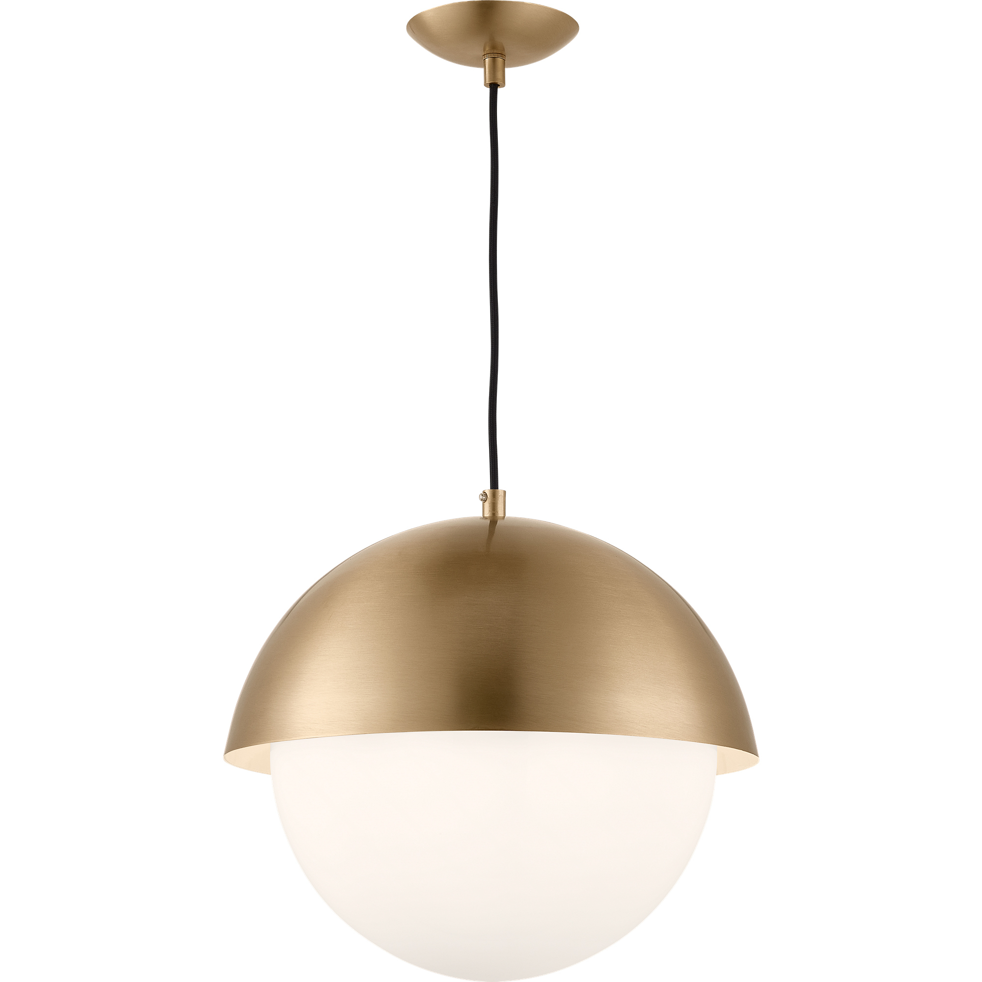 Drew & Jonathan Hyde 1 Light 13.9 inch Satin Brass Pendant Ceiling Light in LED, Large