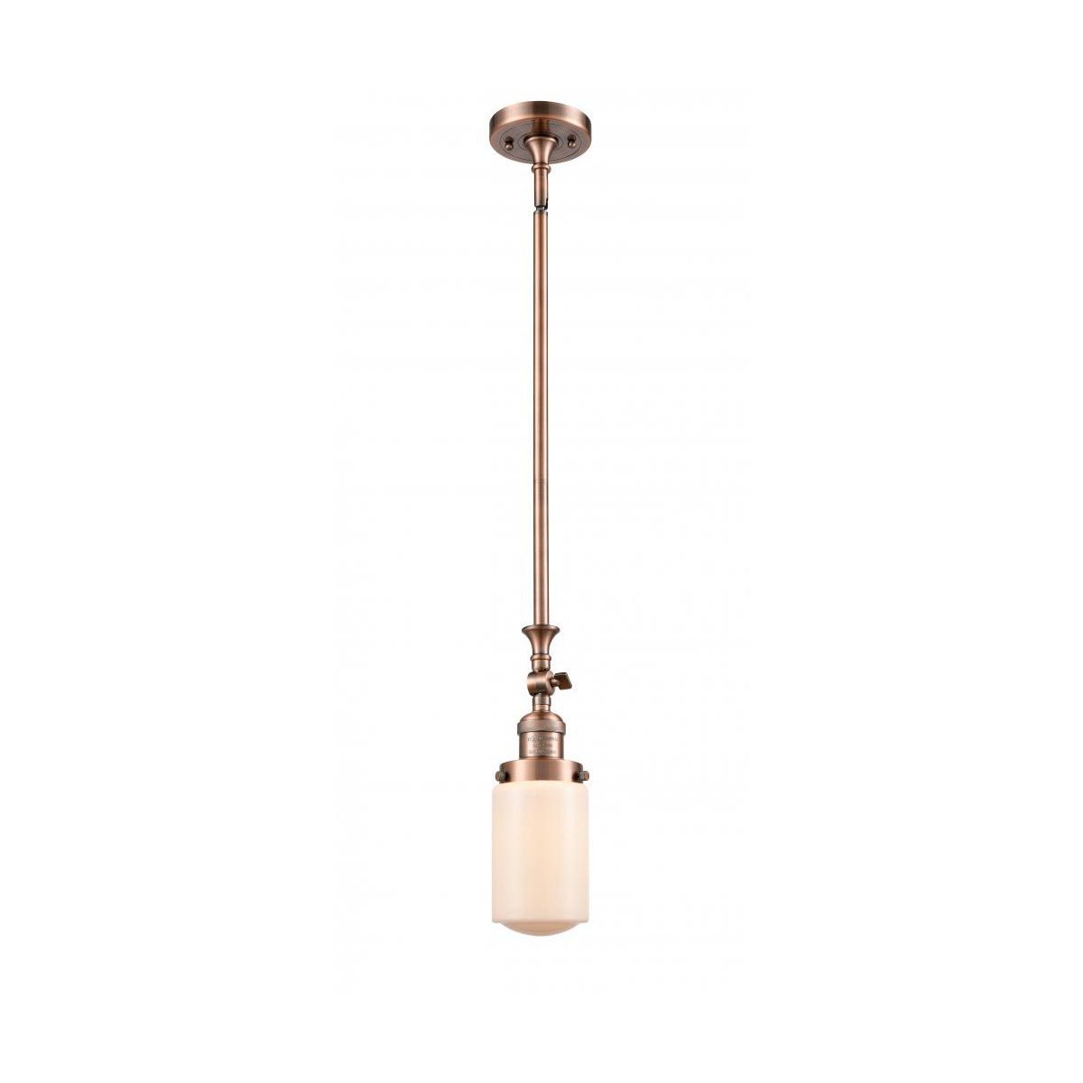 Franklin Restoration Dover LED 5 inch Antique Copper Mini Pendant Ceiling Light in Matte White Glass, Franklin Restoration