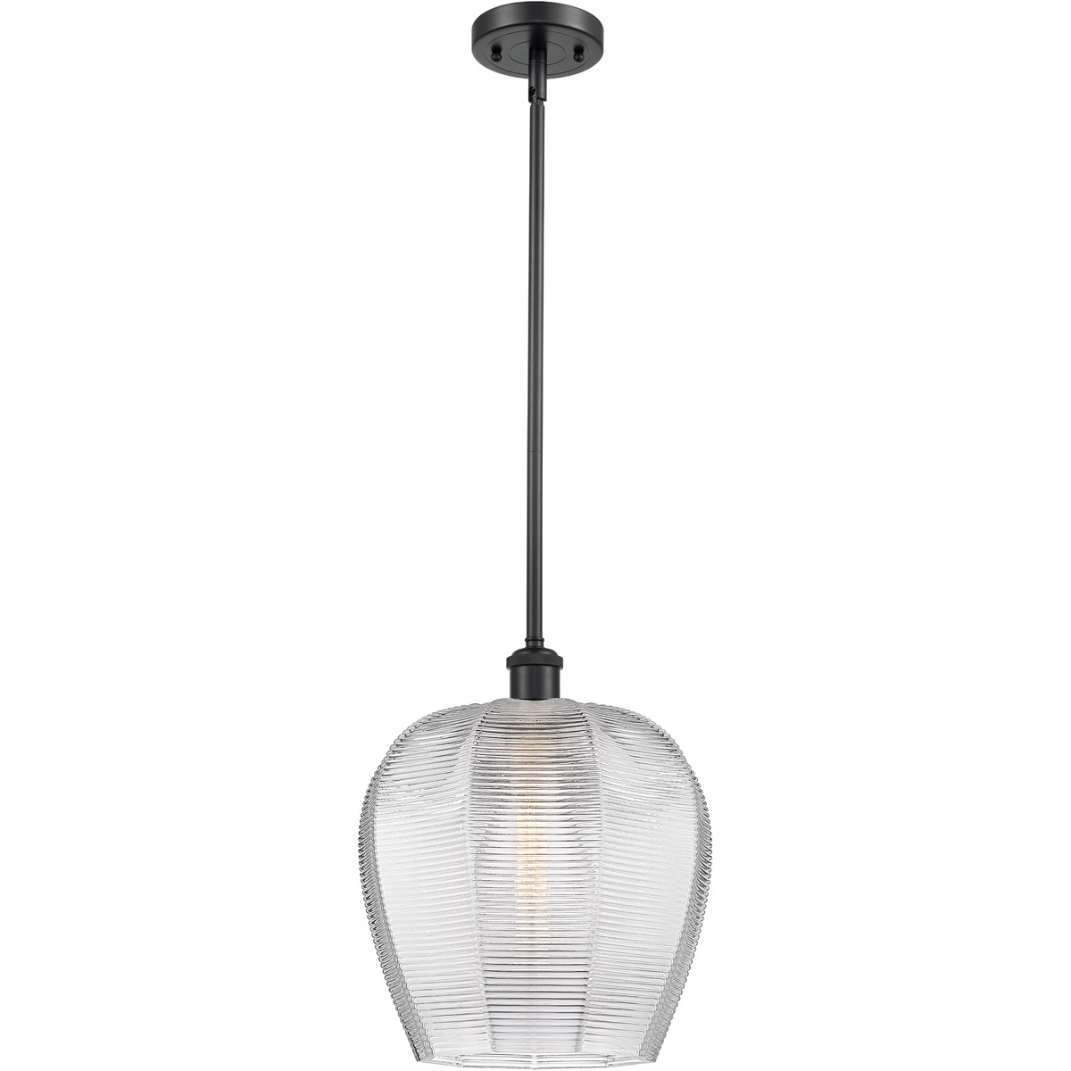 Ballston Norfolk 1 Light 12 inch Matte Black Mini Pendant Ceiling Light in Clear Glass