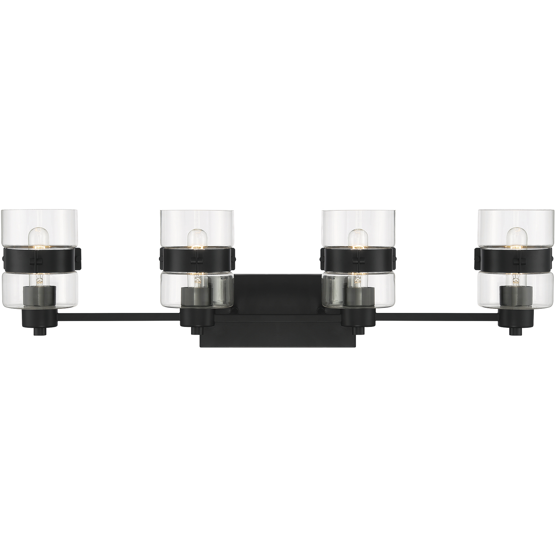 Midnight LA 4 Light 33 inch Matte Black Vanity Light Wall Light