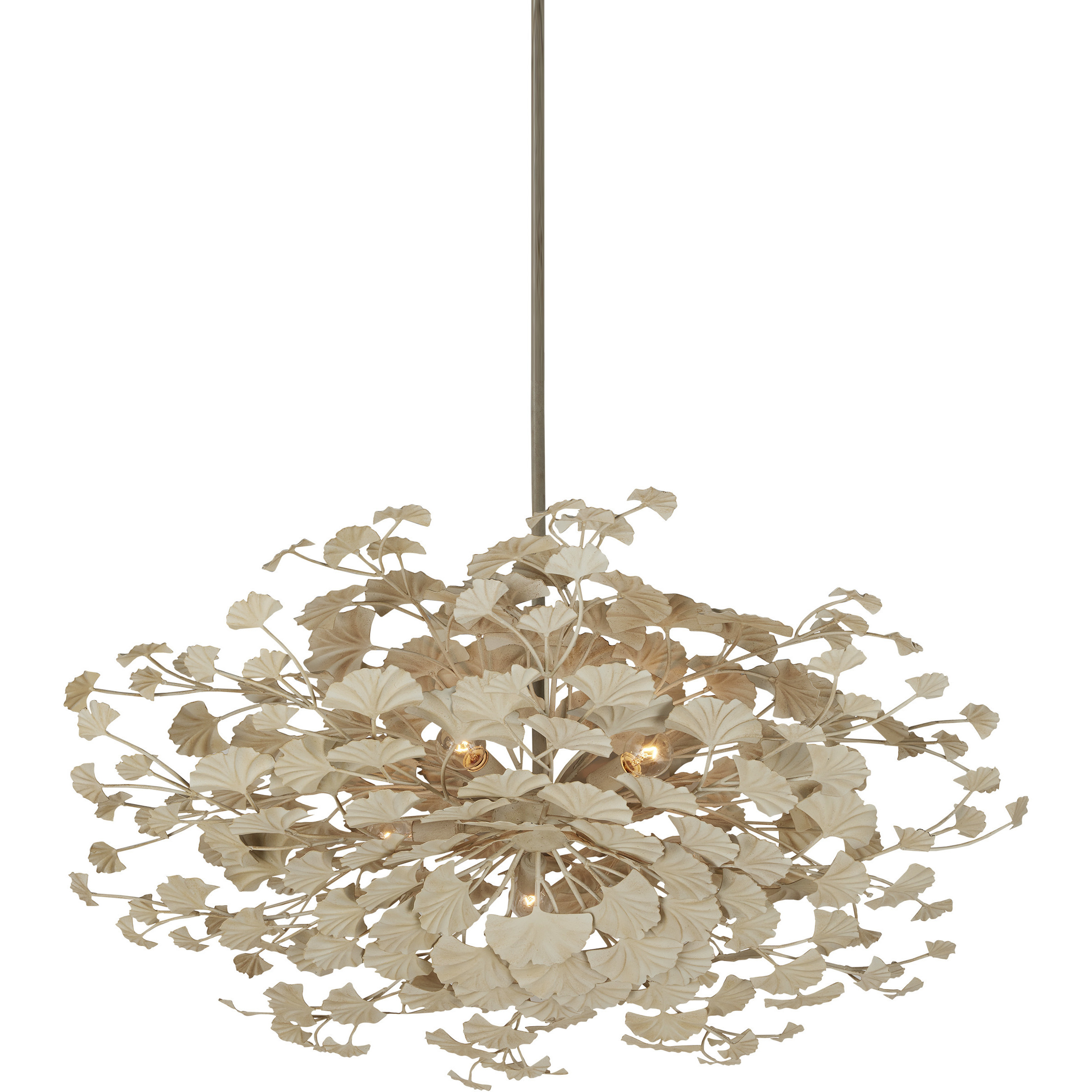 Maidenhair 5 Light 39.5 inch Antique Pearl Semi-Flush Mount Ceiling Light