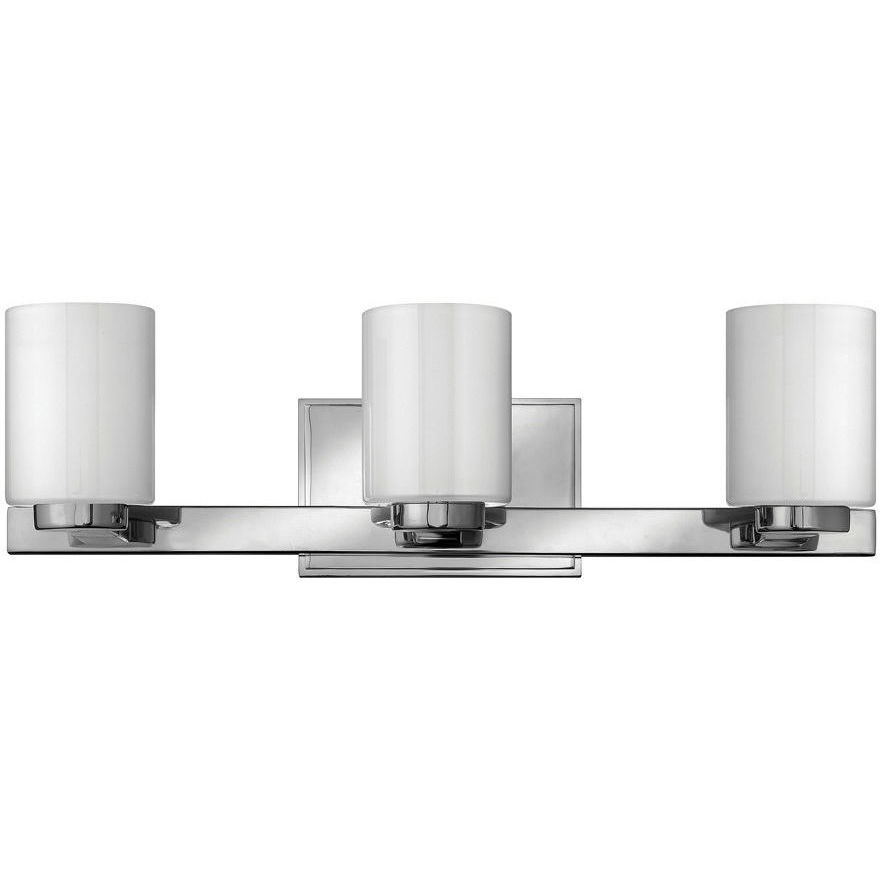 Miley 3 Light 22 inch Chrome Vanity Light Wall Light in Cased Opal