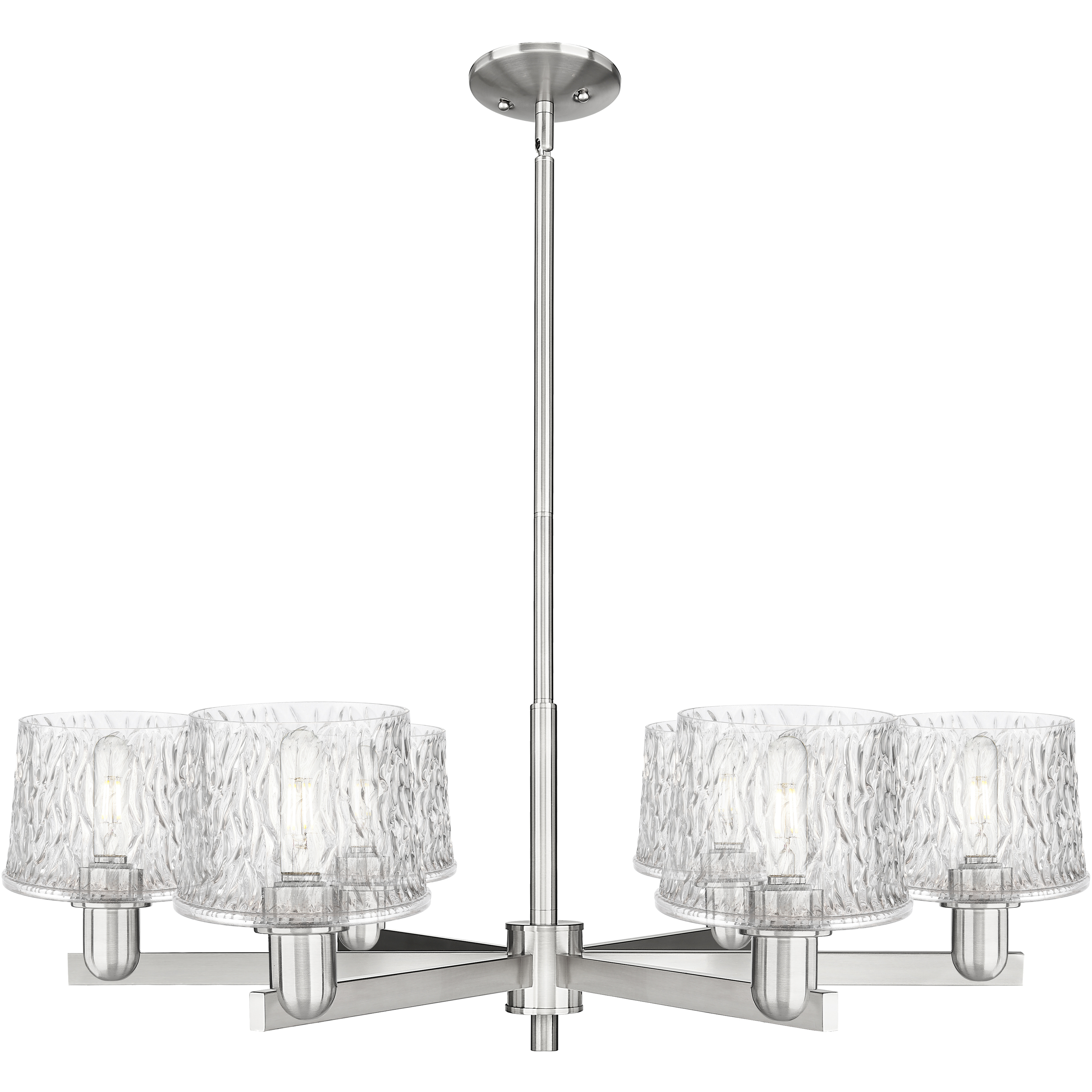 Arcadia Niagara 6 Light 36.25 inch Satin Nickel Chandelier Ceiling Light