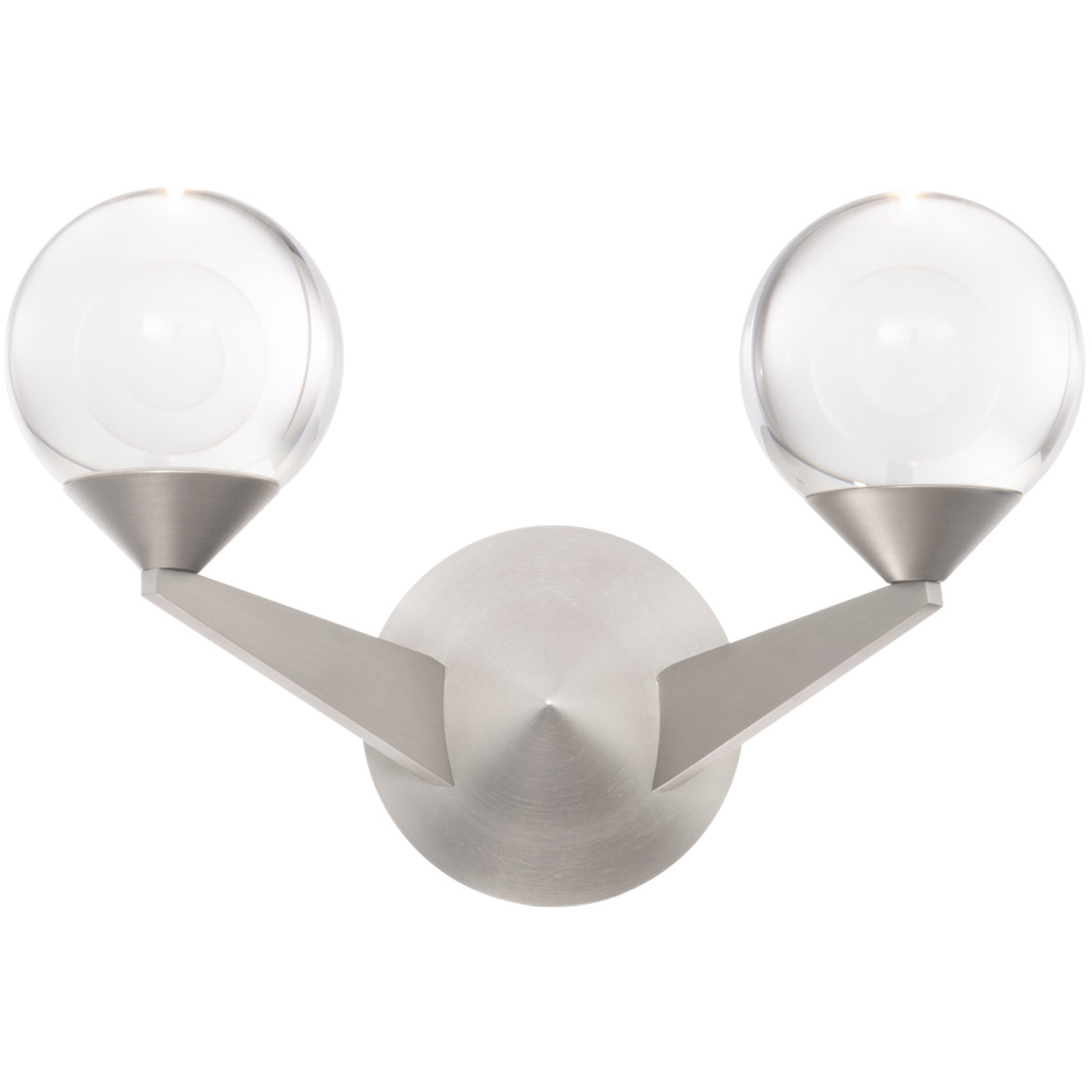 Double Bubble 2 Light 6.5 inch Satin Nickel Wall Sconce Wall Light in 15in.