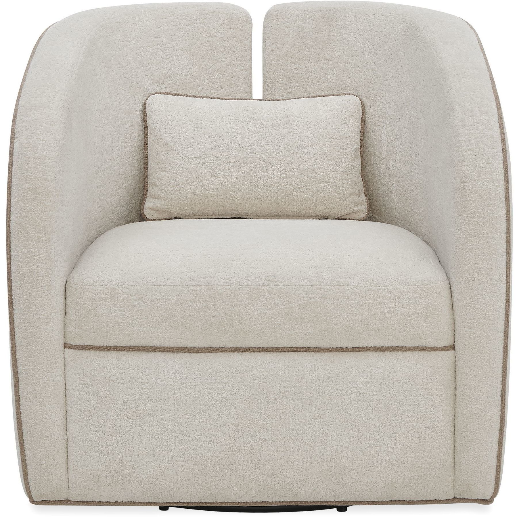 Vega Ecru and Truffle Brown Swivel Chair