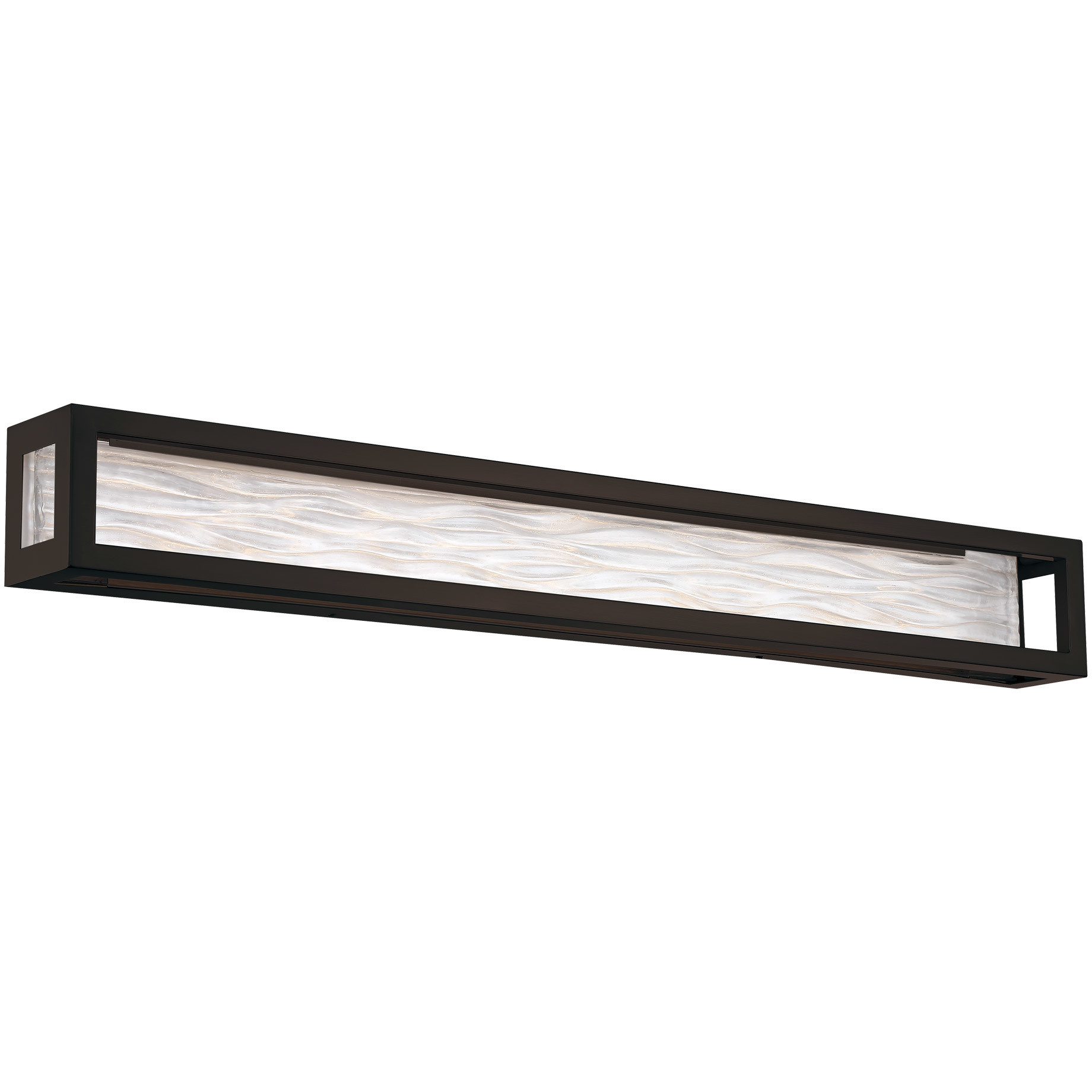 Shock Waves LED 38.38 inch Black Vanity Light Wall Light in 38in.