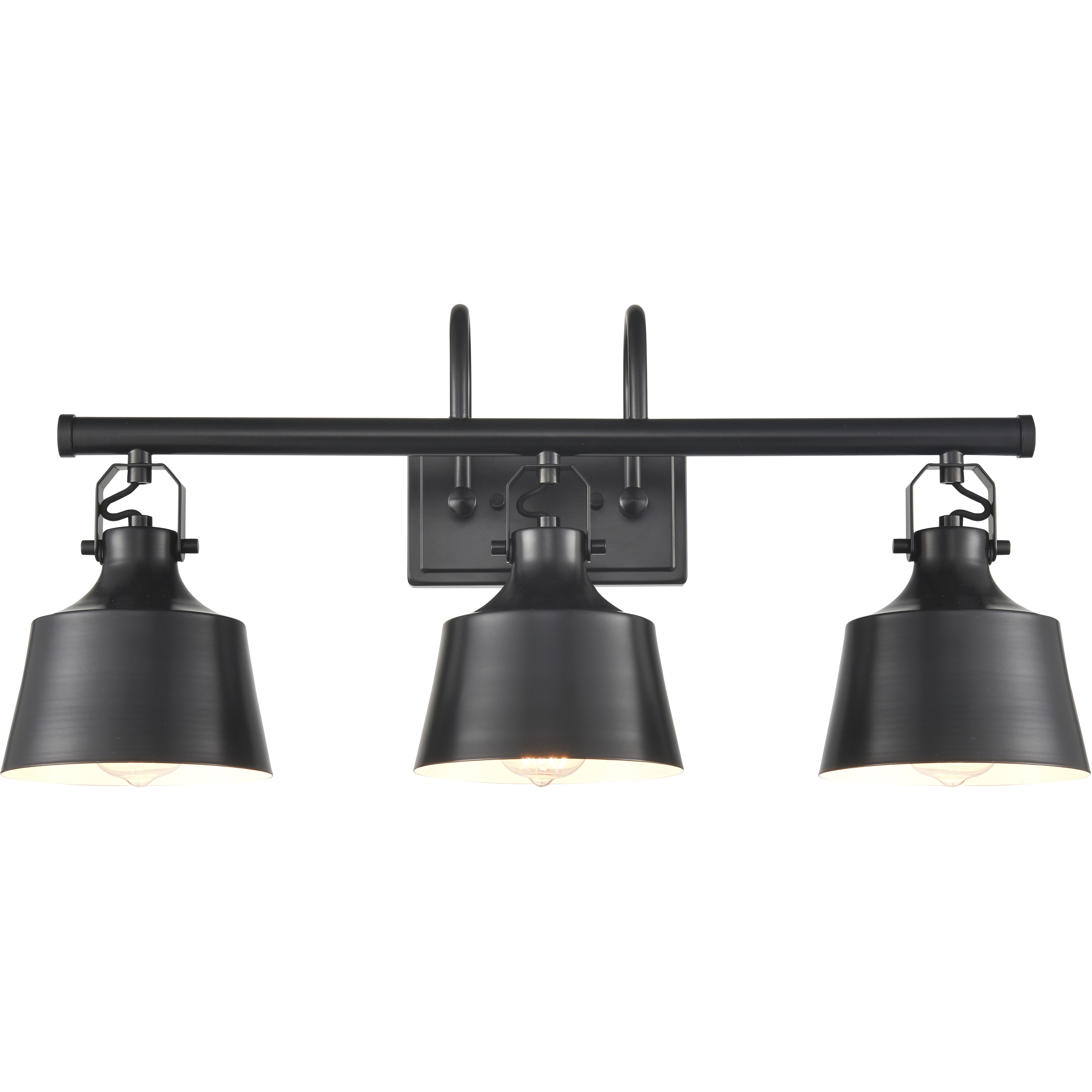 Auralume Provin 3 Light 28 inch Matte Black Bath Vanity Light Wall Light in Incandescent