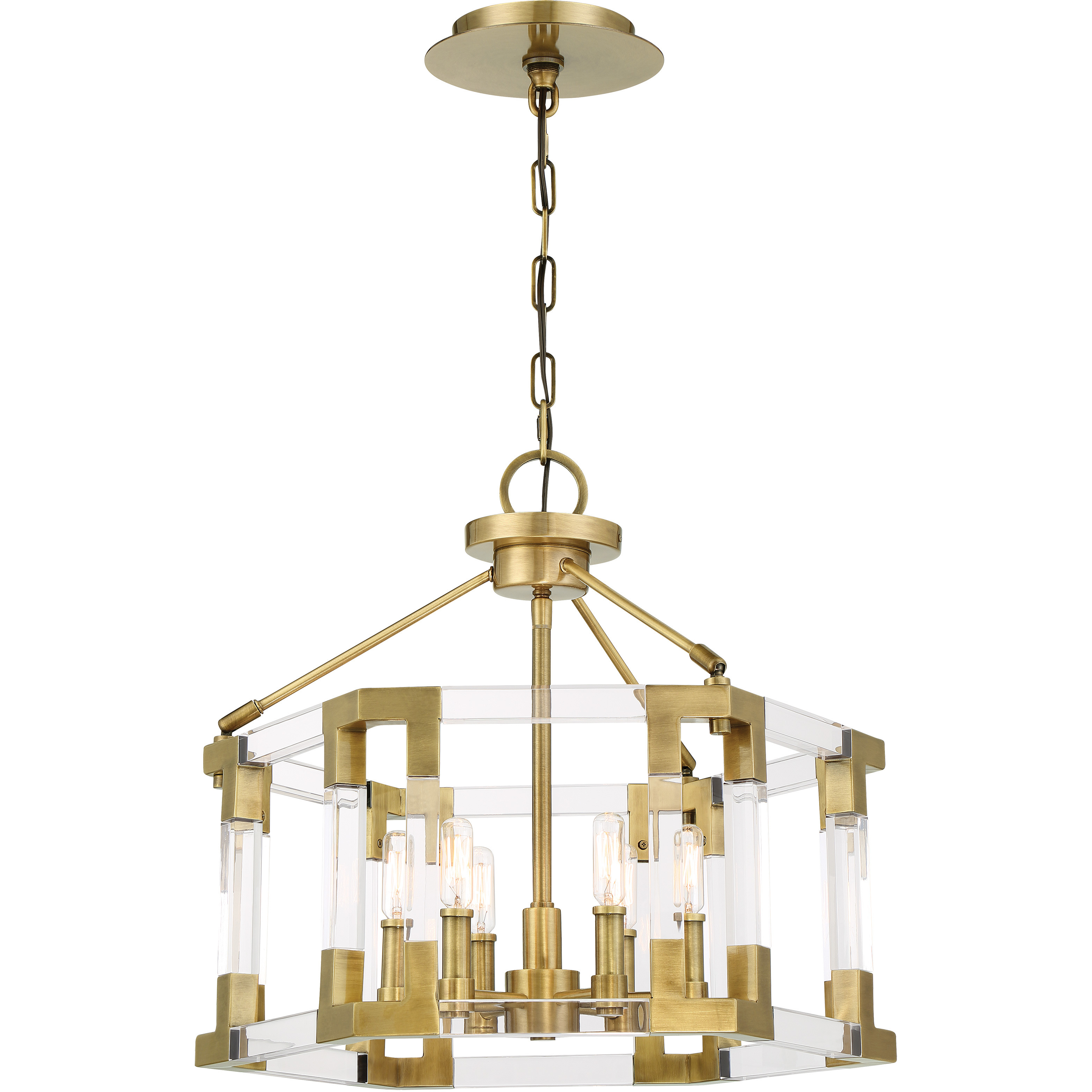 Prima Vista 6 Light 21.25 inch Aged Antique Brass Semi Flush And Pendant Ceiling Light