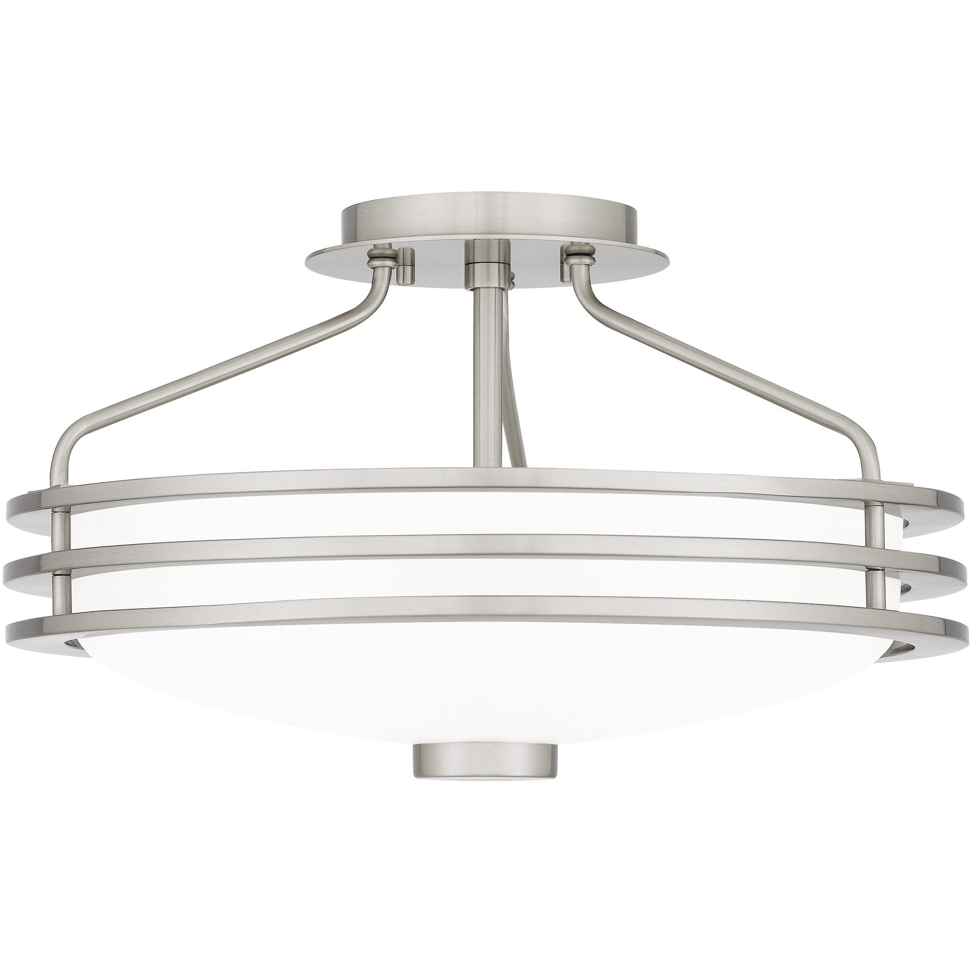 Emile 3 Light 16.25 inch Brushed Nickel Semi-Flush Mount Ceiling Light