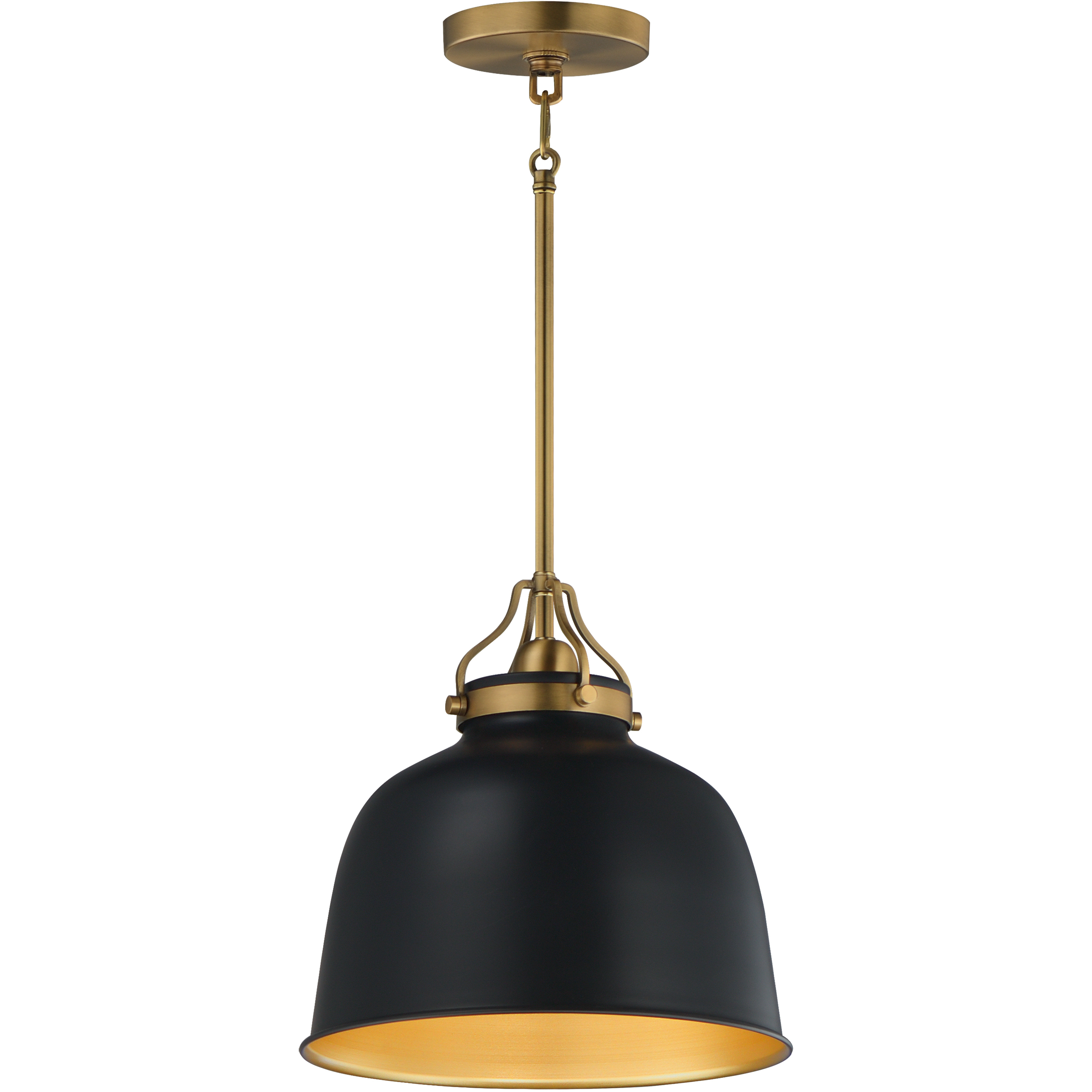 Hollis 1 Light 12 inch Natural Aged Brass Single Pendant Ceiling Light