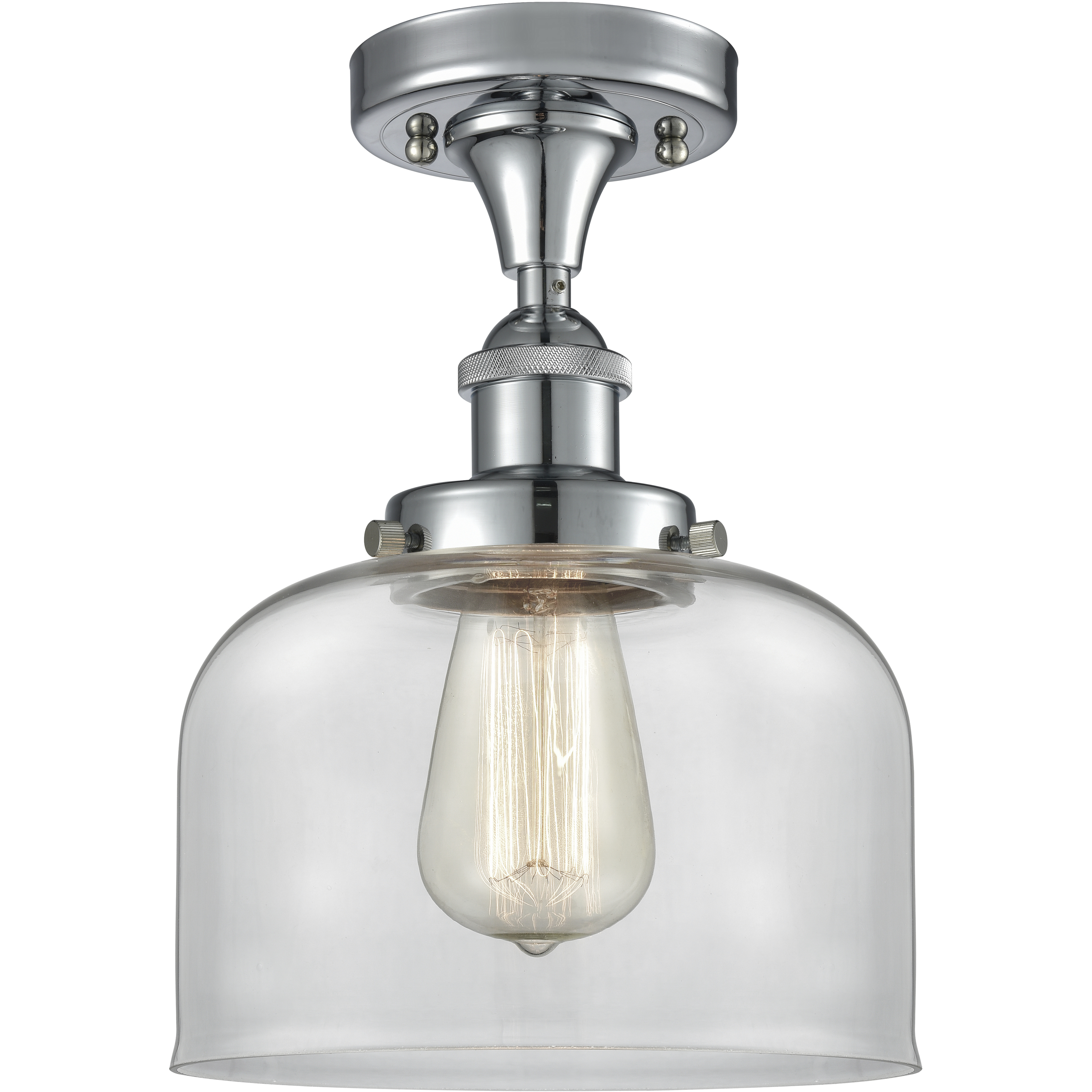 Bell 1 Light 6.5 inch Polished Chrome Semi-Flush Mount Ceiling Light