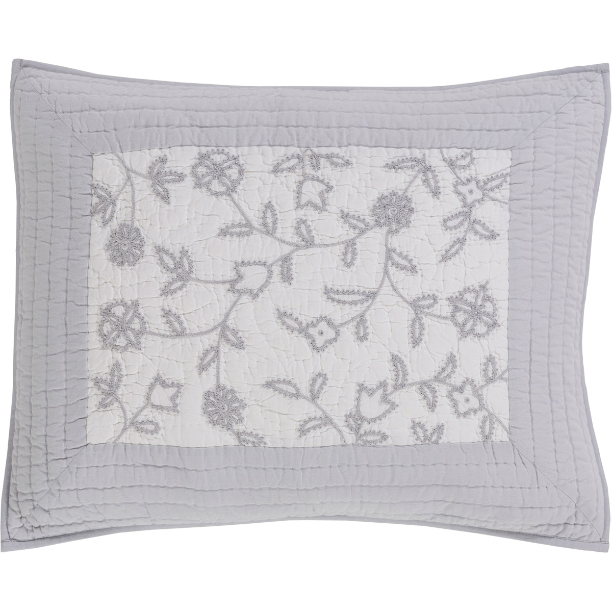Delaney 26 X 20 inch Light Gray, White Standard Sham