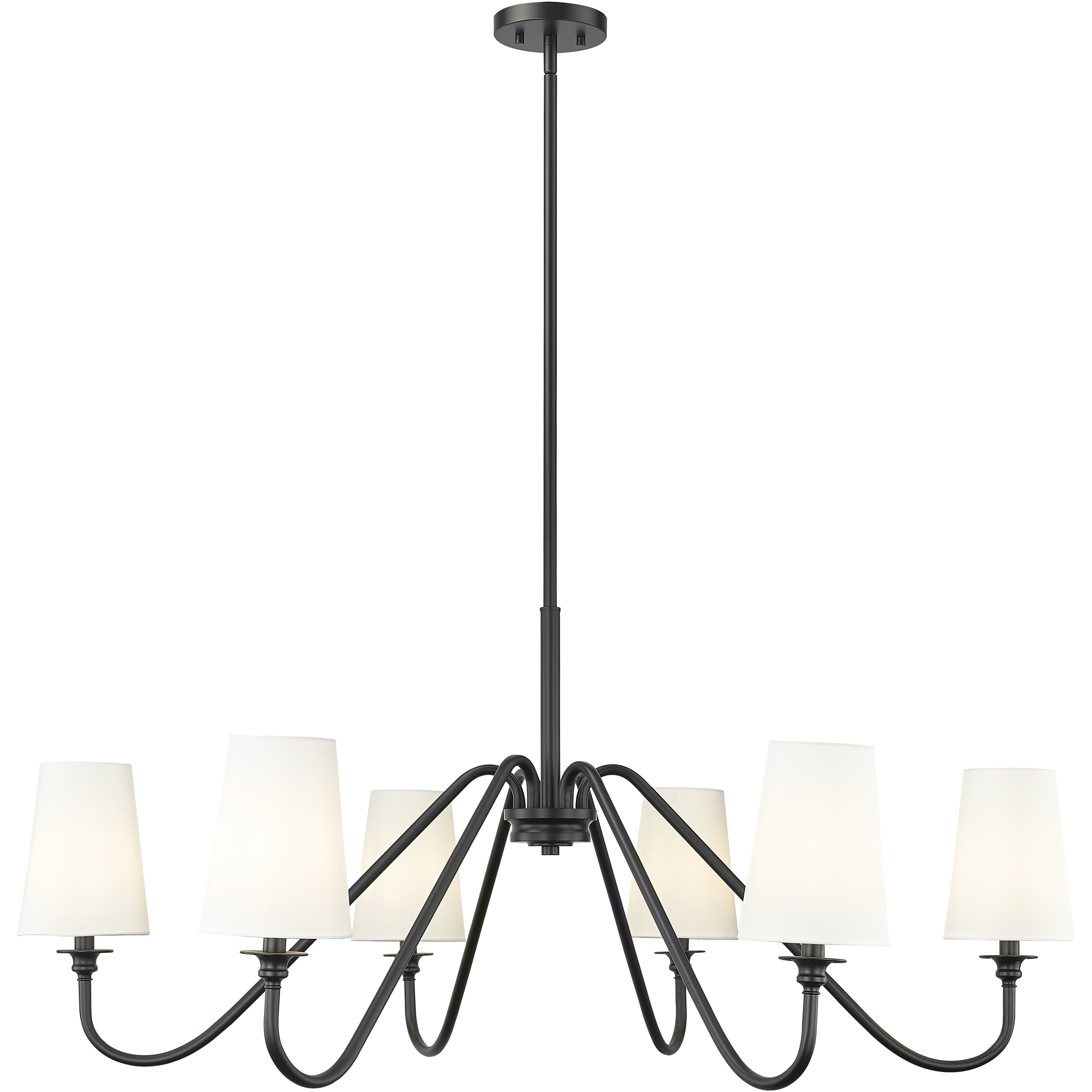 Gianna 6 Light 46.25 inch Matte Black Chandelier Ceiling Light