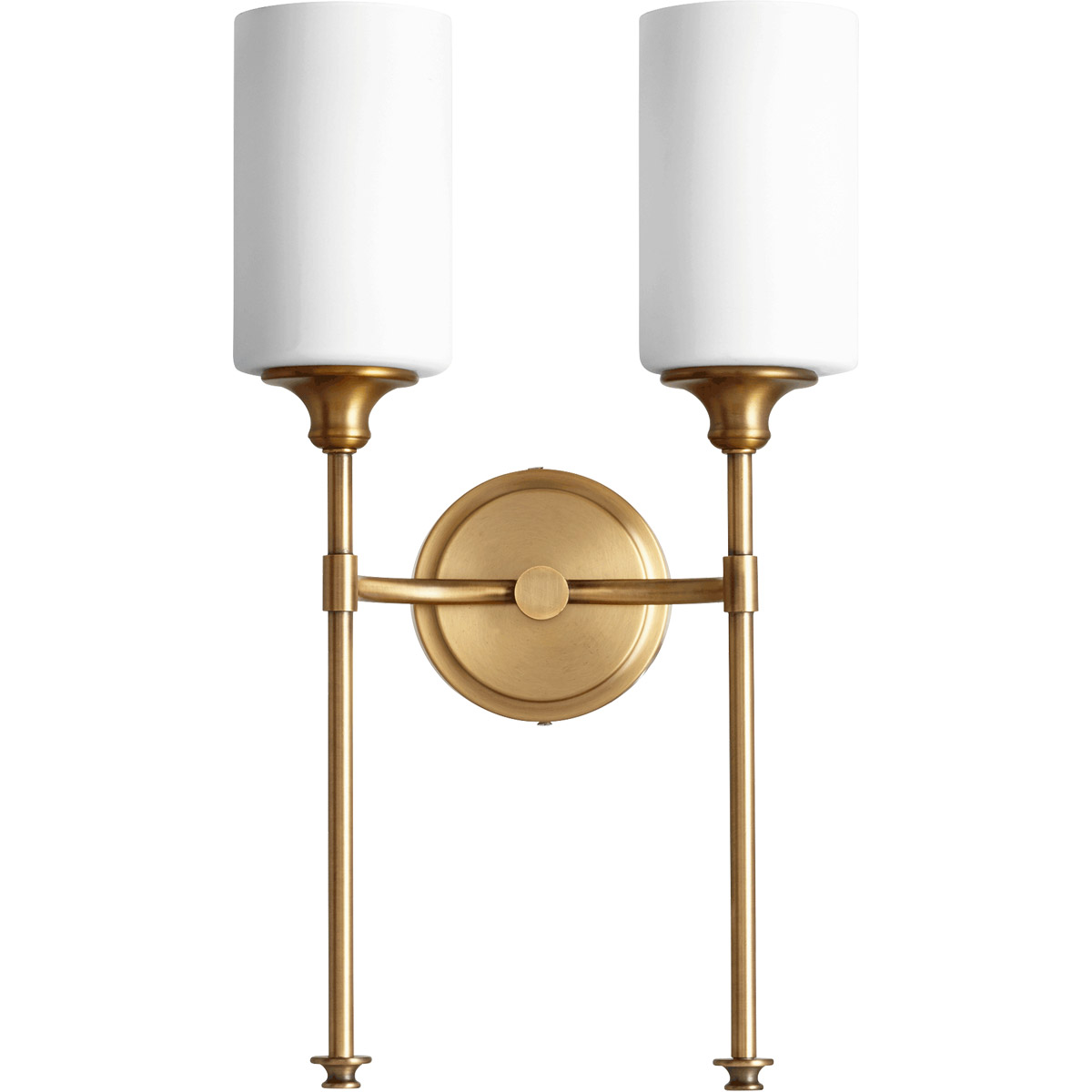 Celeste 2 Light 10.75 inch Aged Brass Wall Mount Wall Light, Satin Opal
