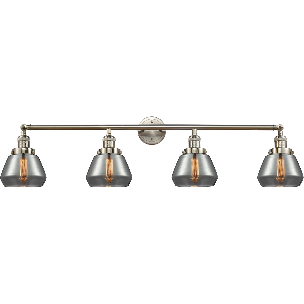 Franklin Restoration Fulton LED 43 inch Brushed Satin Nickel Bath Vanity Light Wall Light in Plated Smoke Glass, Franklin Restoration