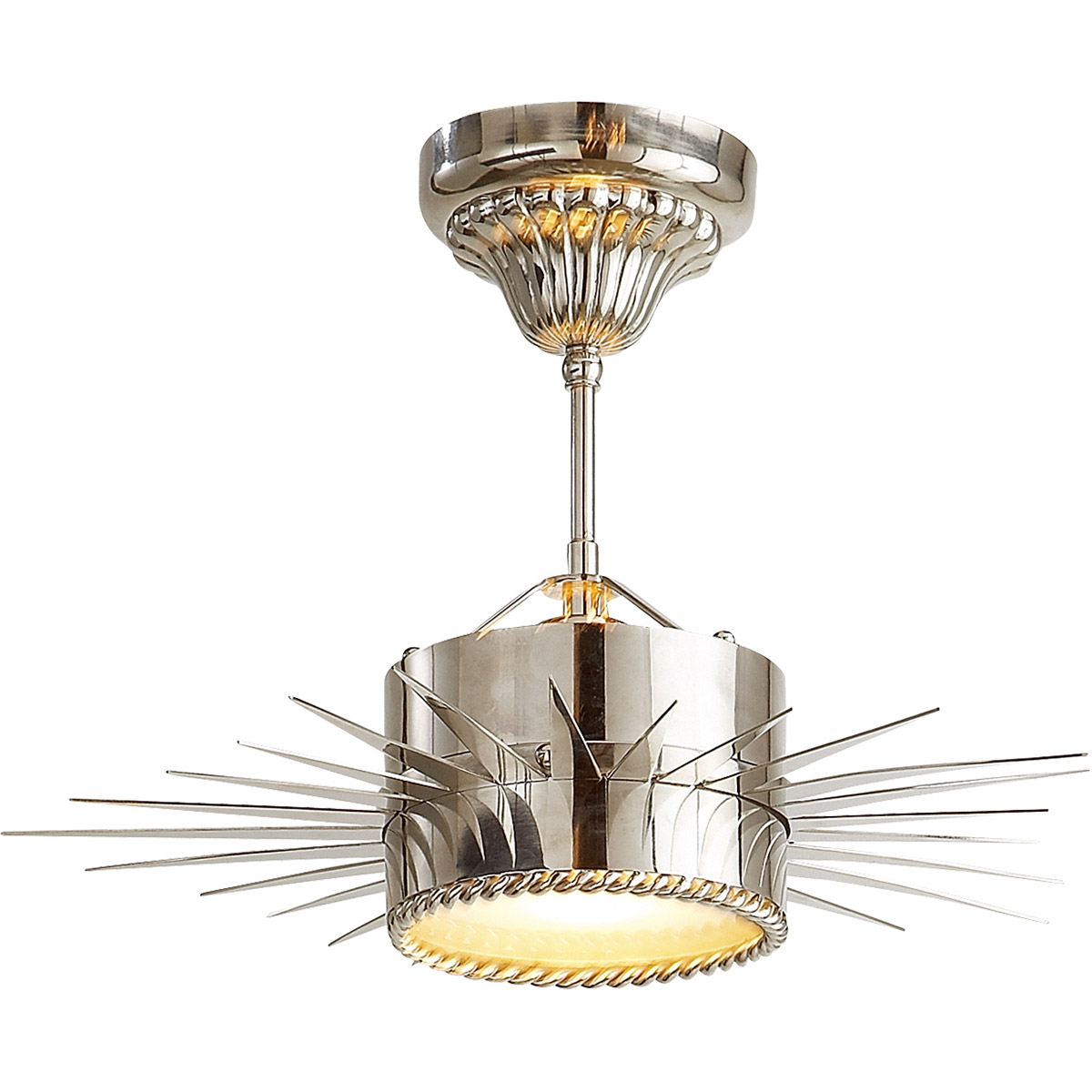 Suzanne Kasler Soleil 1 Light 16 inch Polished Nickel Semi-Flush Mount Ceiling Light, Small