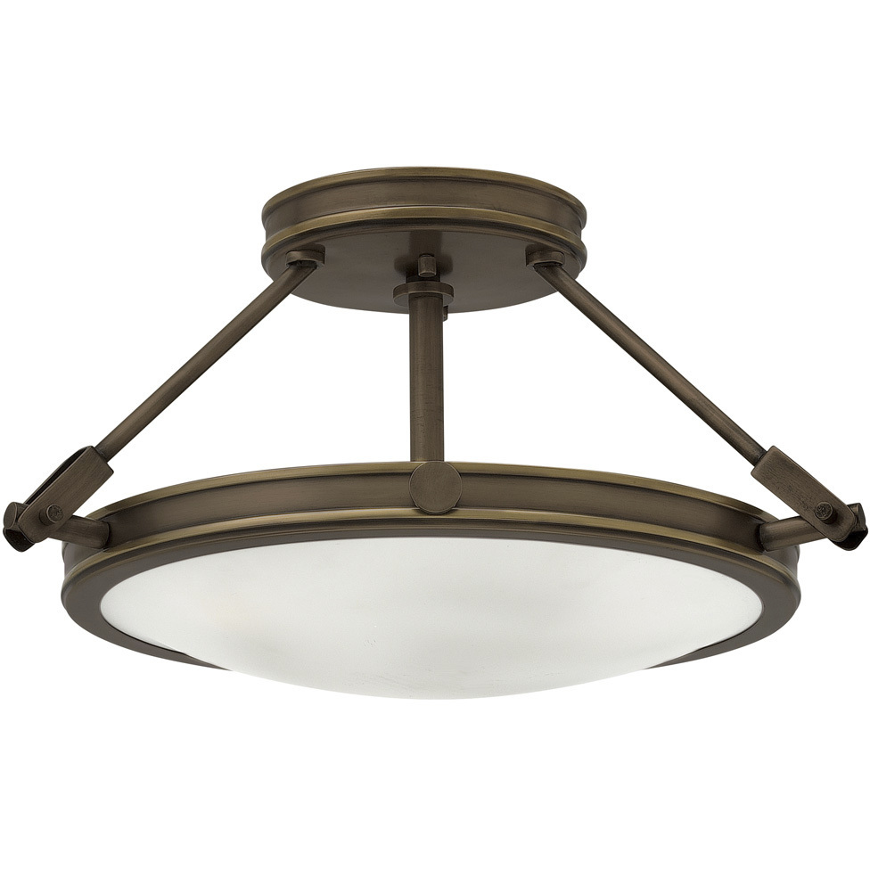 Collier 3 Light 16.5 inch Light Oiled Bronze Indoor Semi-Flush Mount Ceiling Light