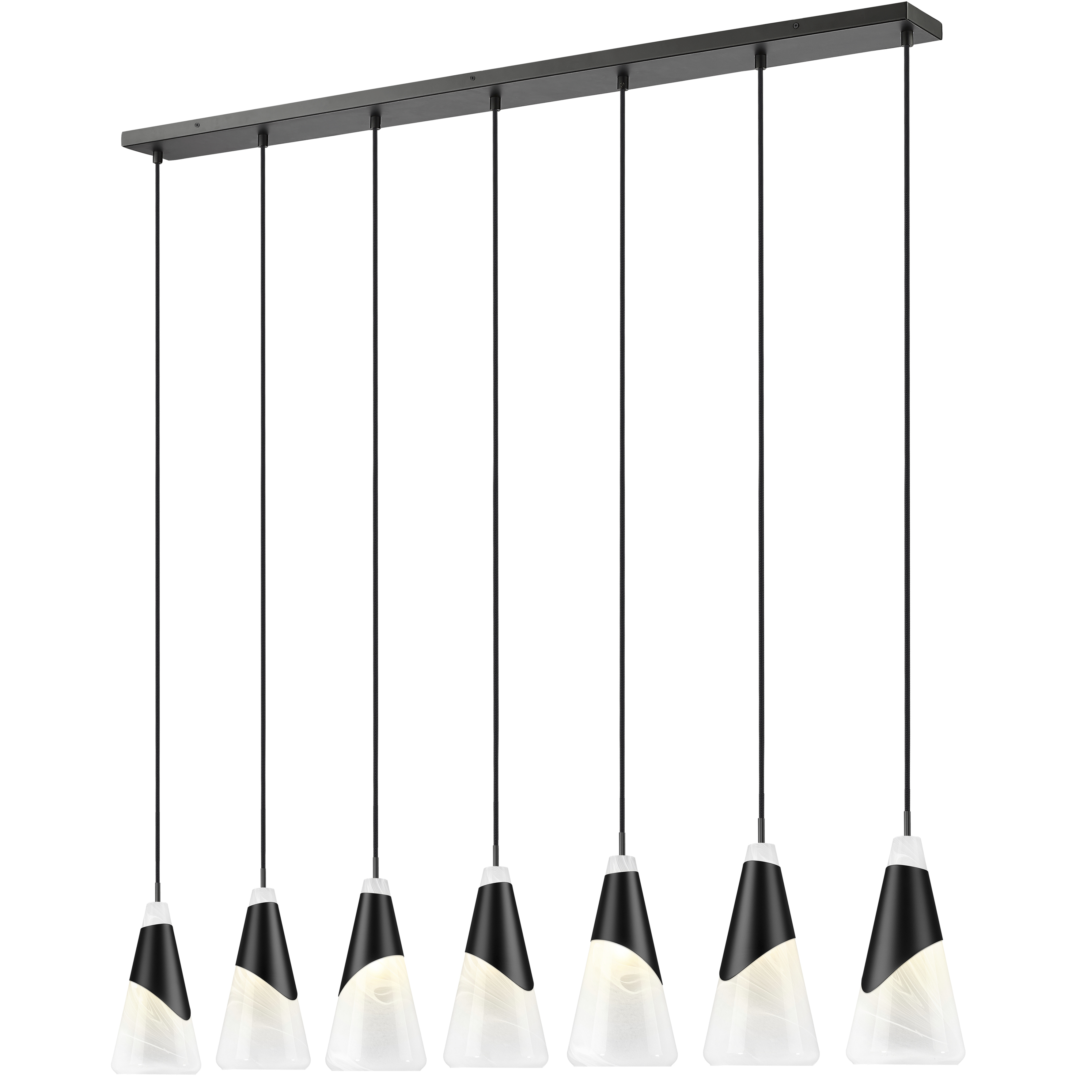 Aimie Linear Chandelier Ceiling Light in Matte Black