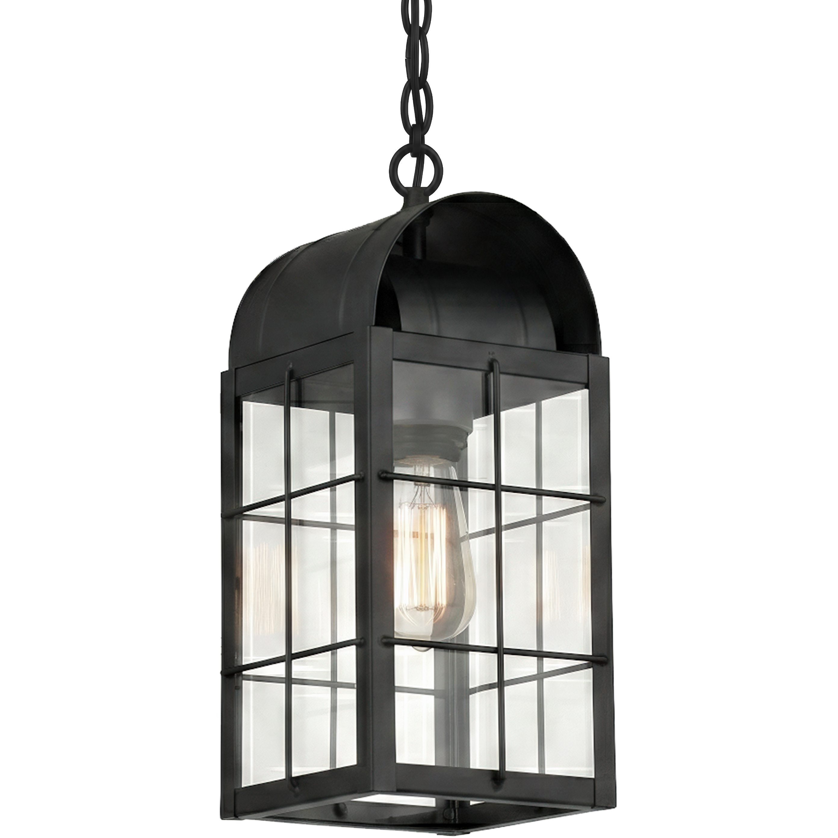 Durham 1 Light 7.5 inch Matte Black Outdoor Pendant in Clear Glass, Brass Traditions by Innovations Lighting