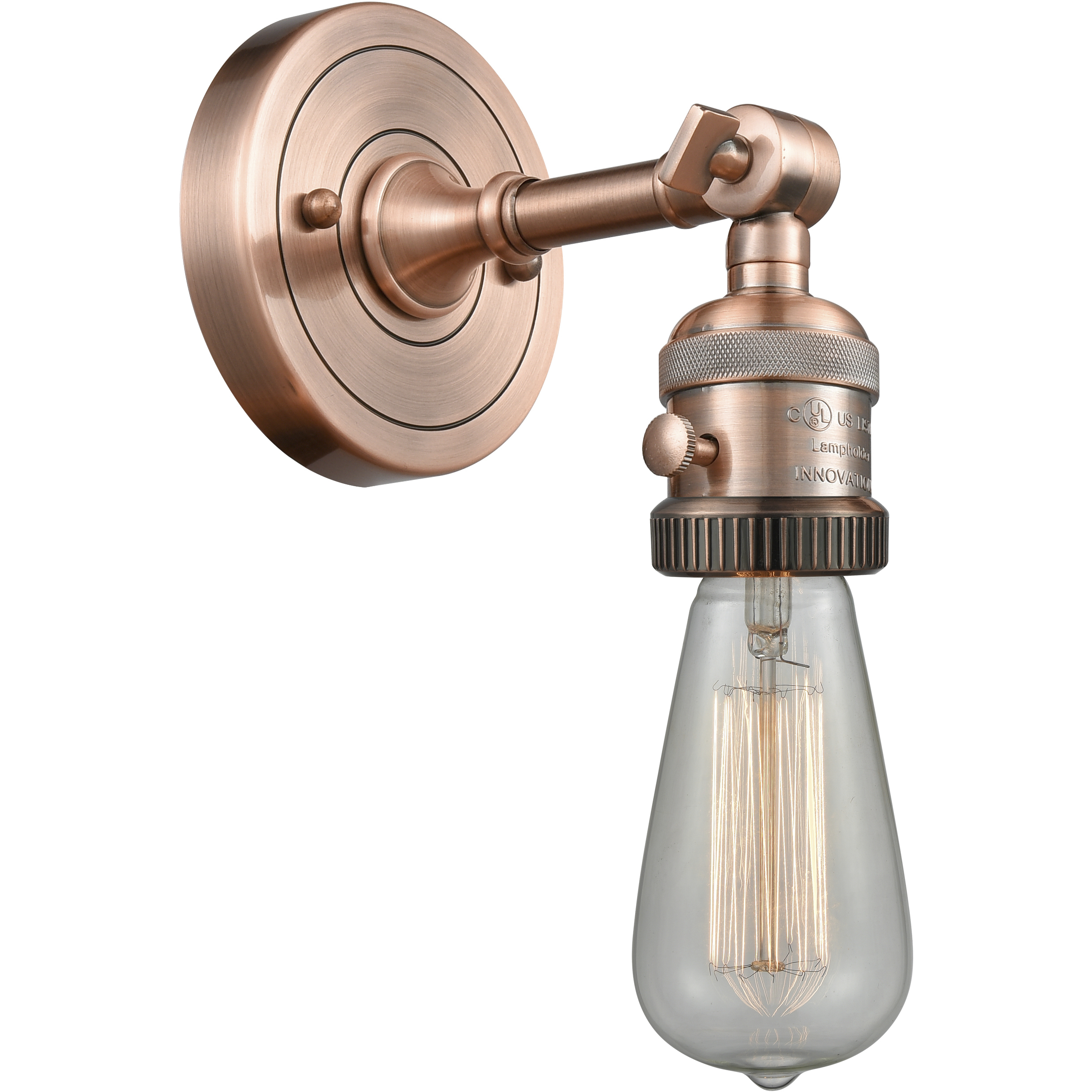 Franklin Restoration Bare Bulb 1 Light 5 inch Antique Copper Sconce Wall Light