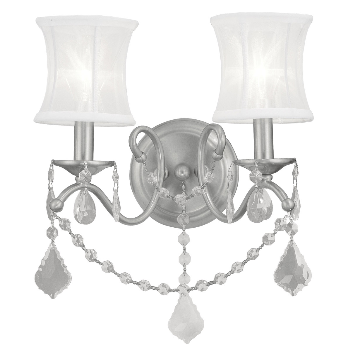 Newcastle 2 Light 12 inch Brushed Nickel Wall Sconce Wall Light