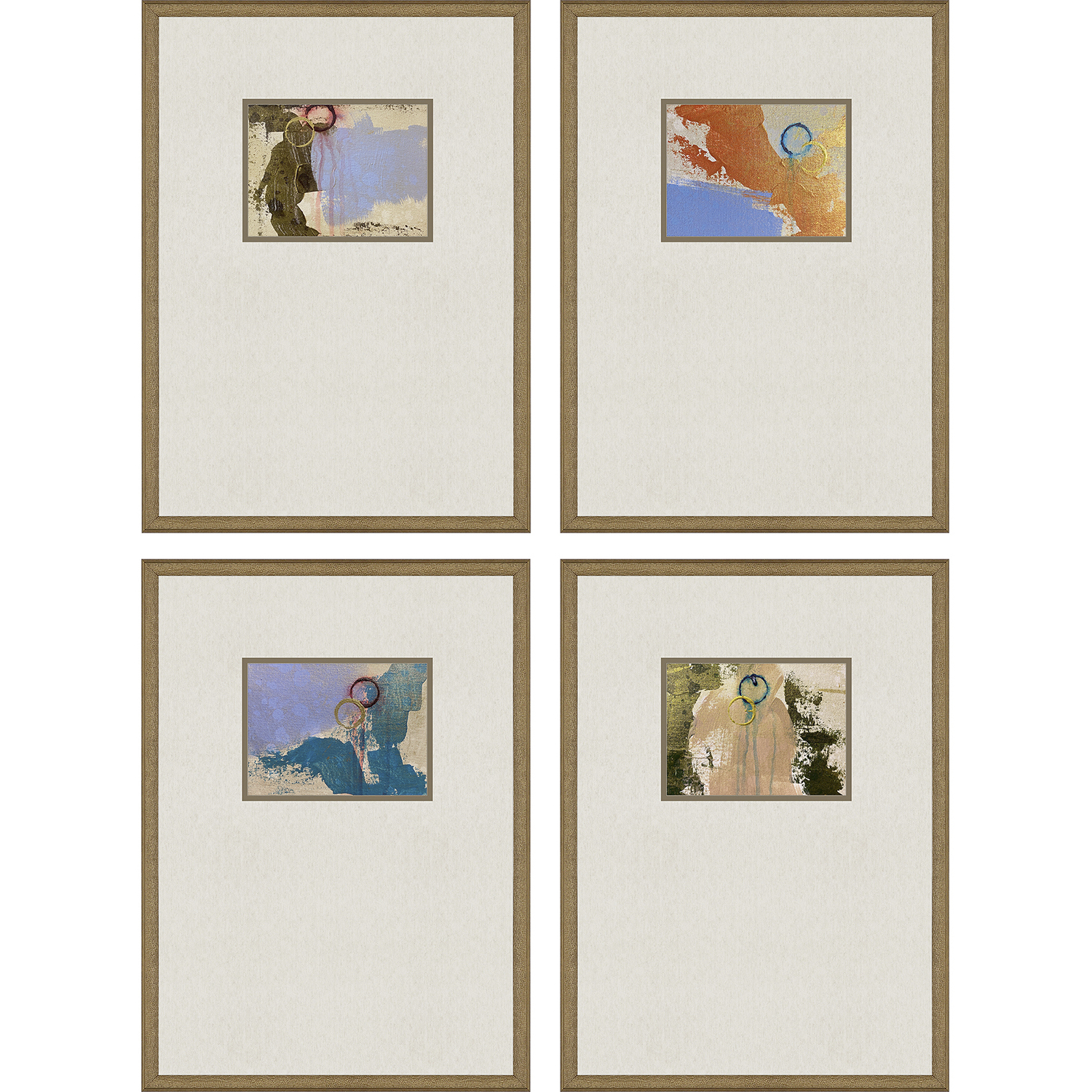 Discovery Beige and Green and Orange and Rust Framed Art