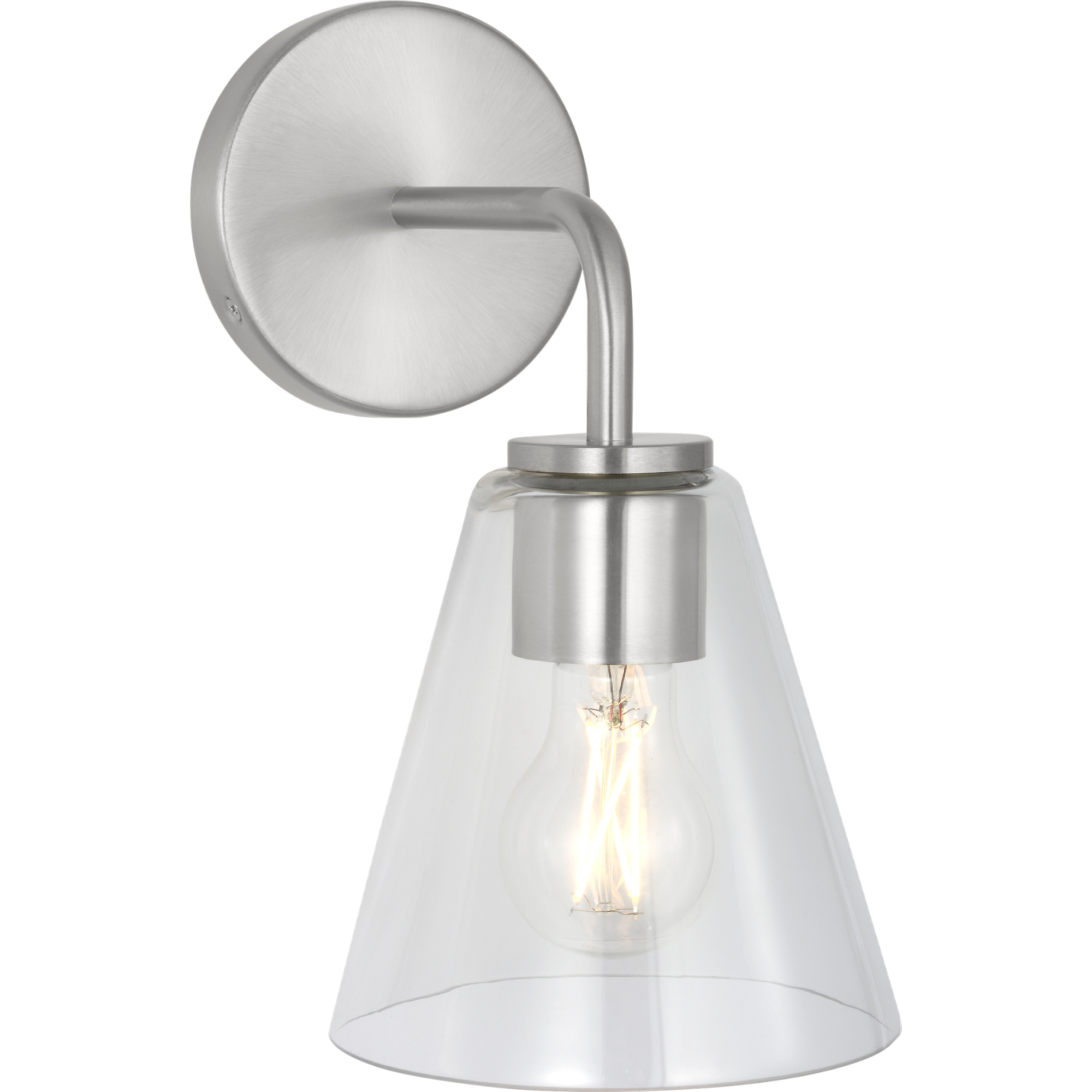 Senda 1 Light 8.5 inch Brushed Nickel Bath Vanity Wall Light in Clear Glass