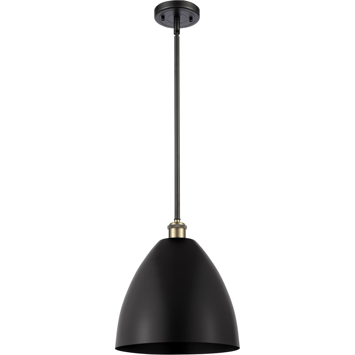 Ballston Dome 1 Light 12 inch Black Antique Brass Pendant Ceiling Light