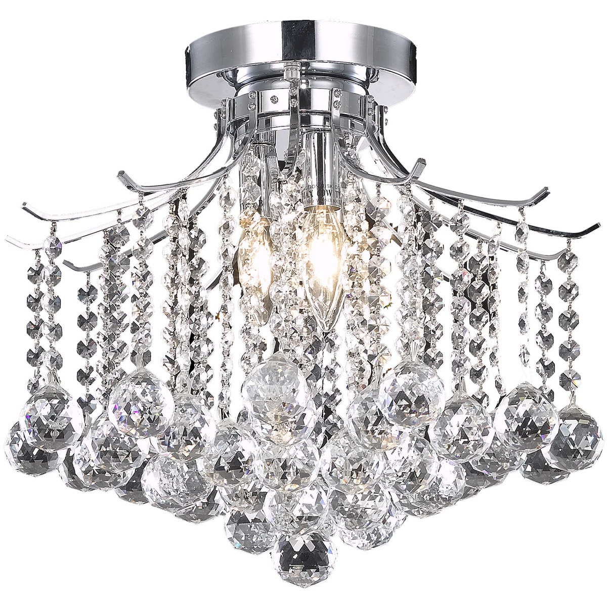 Amelia 3 Light 16 inch Chrome Flush Mount Ceiling Light