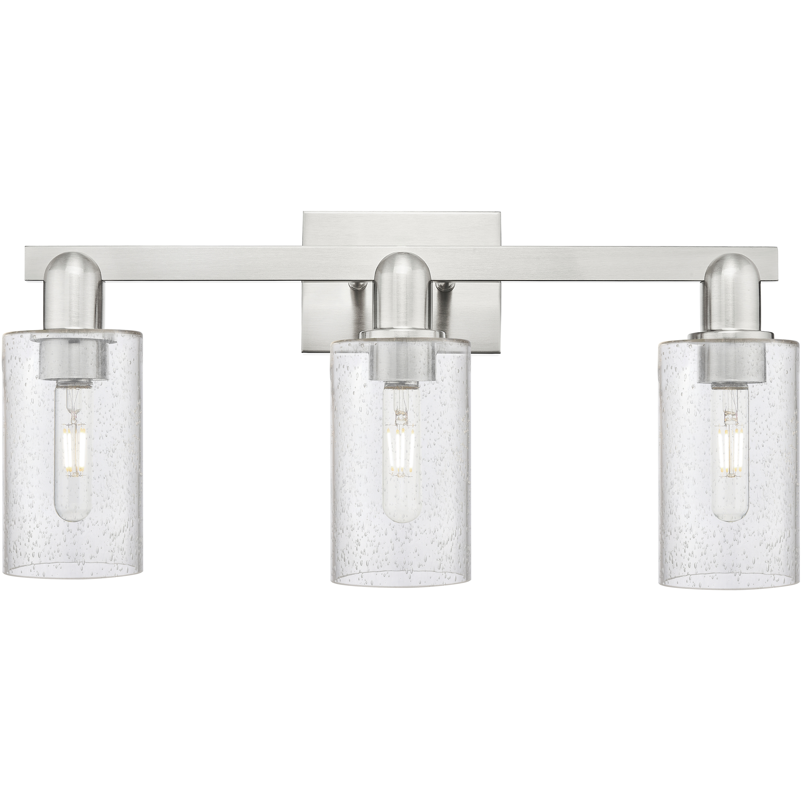 Arcadia Clymer 3 Light 22.88 inch Brushed Satin Nickel Bath Vanity Light Wall Light in Seedy