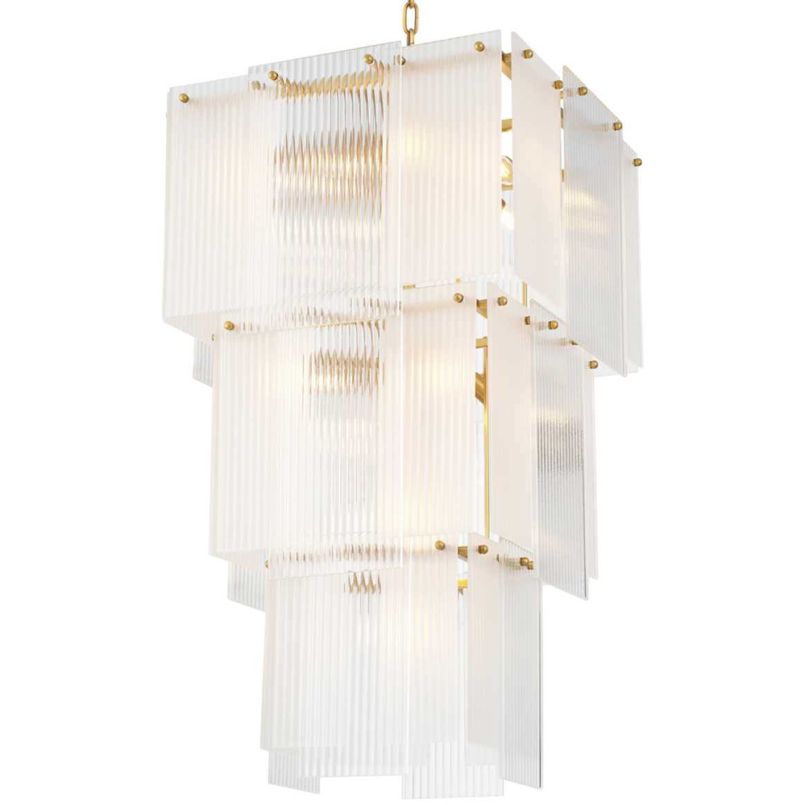 Giardano 15 Light 24.8 inch Clear Glass and Frosted Glass and Antique Brass Chandelier Ceiling Light